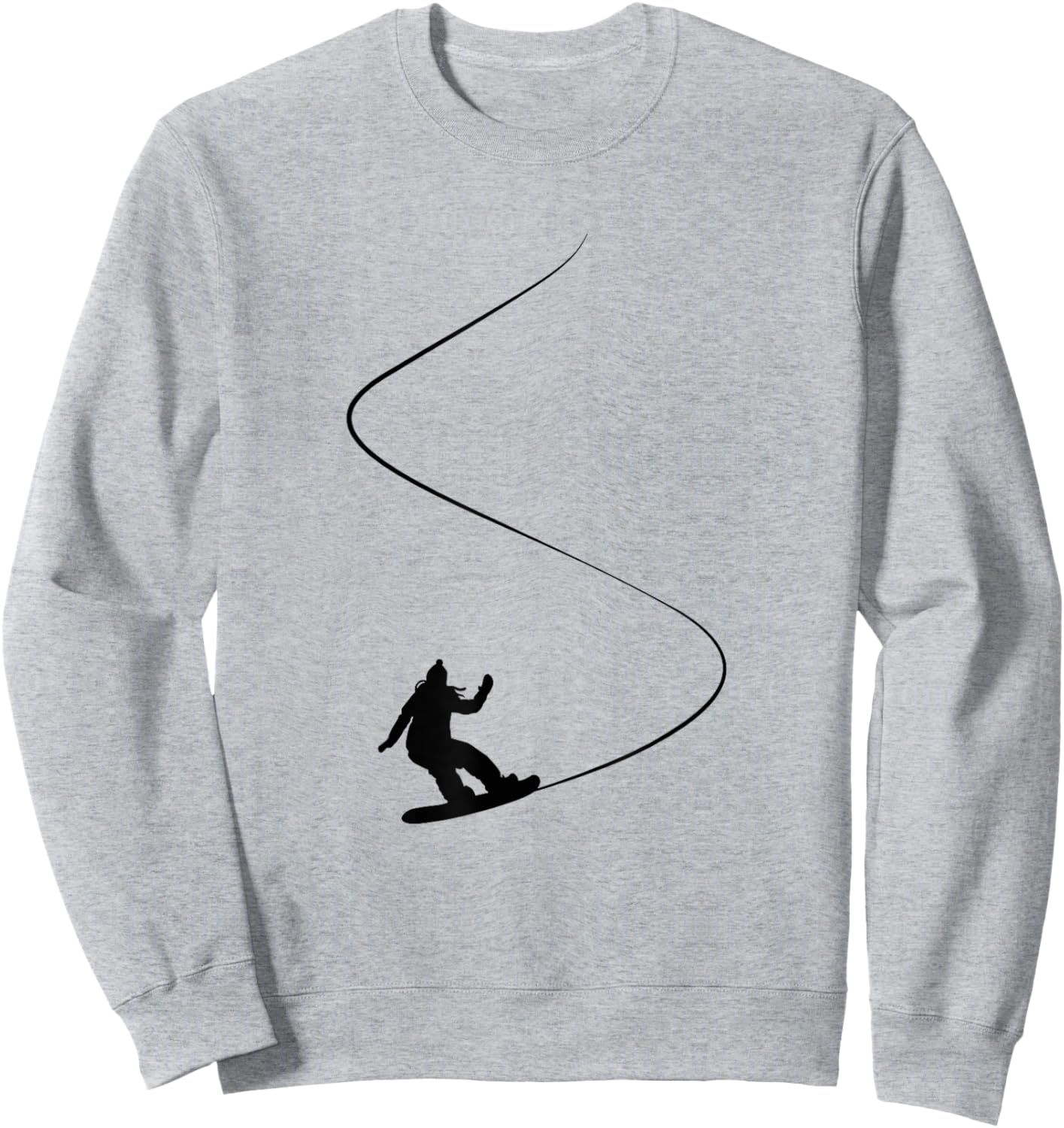 Drawn Simple Snowboard Girl Sweatshirt - Sweatshirt | Ash