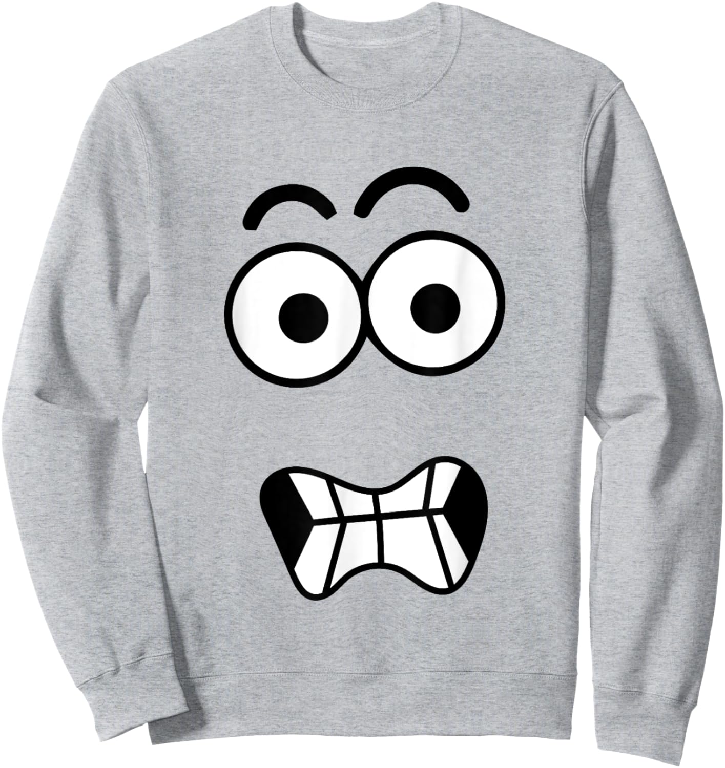 Funny Carrot Face Spooky Eyes Cracked Smile Halloween Sweatshirt - Sweatshirt | Ash