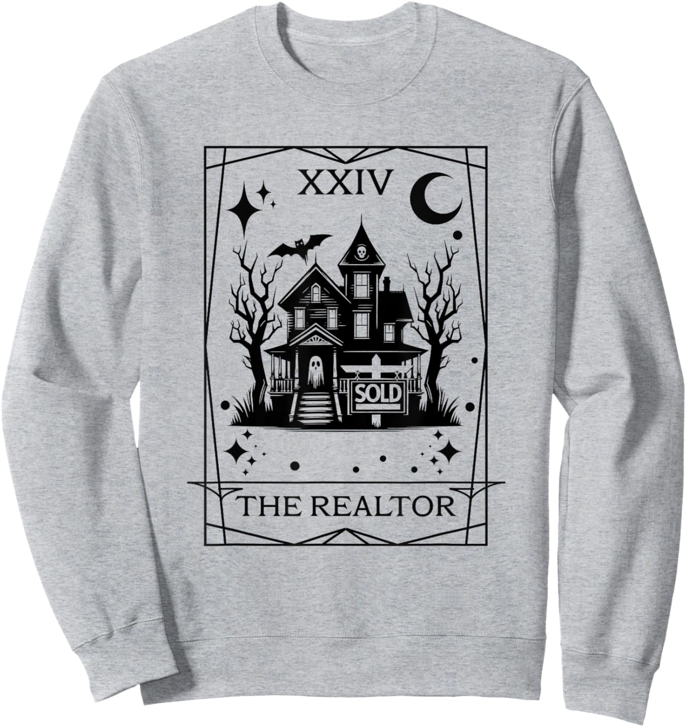 The Realtor Tarot Card Funny Halloween Real Estate Goth Sweatshirt - Sweatshirt | Ash