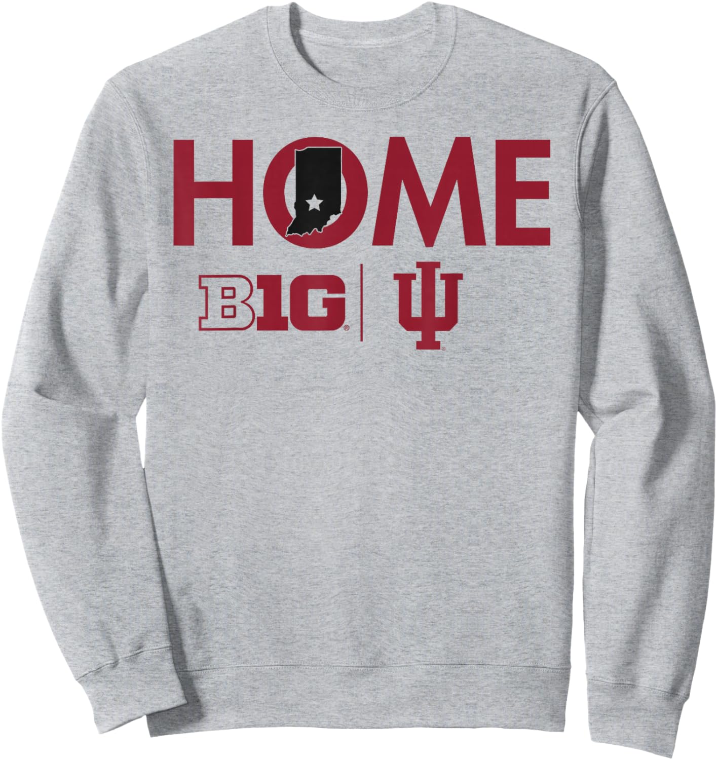 Indiana Hoosiers Big 10 Home White Officially Licensed Sweatshirt - Sweatshirt | Ash