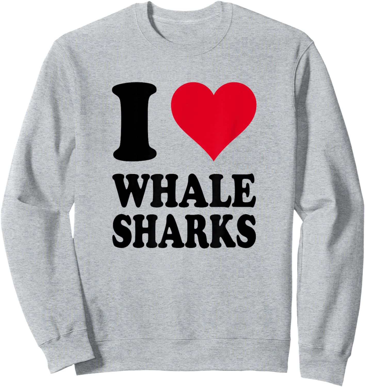 Red Heart I Love Whale Sharks Sweatshirt - Sweatshirt | Ash