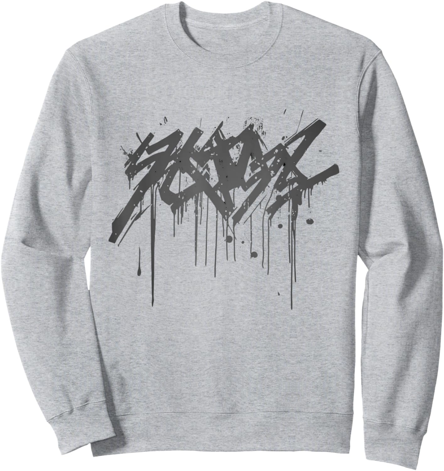 Abstract Graffiti - Black Spray Paint Graffiti Graphic Sweatshirt - Sweatshirt | Ash