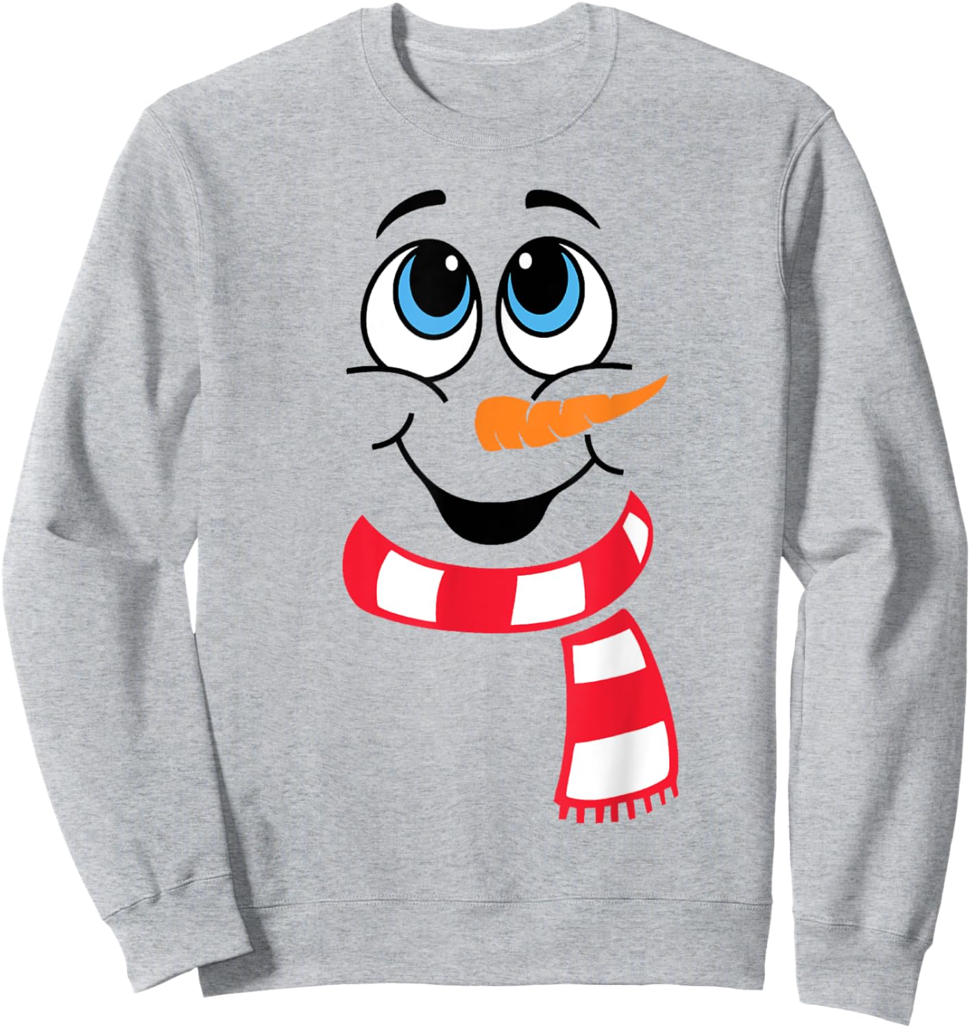 Funny Snowman Face Xmas Pajamas Merry Christmas Men Boys Sweatshirt - Sweatshirt | Ash