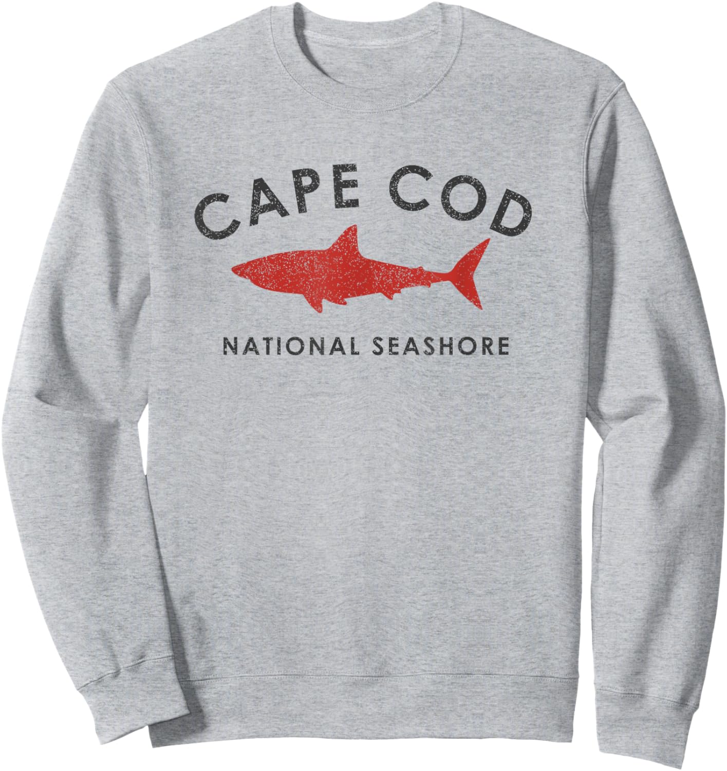Vintage Cape Cod Shark Retro Throwback Boys Girls Souvenir Sweatshirt - Sweatshirt | Ash
