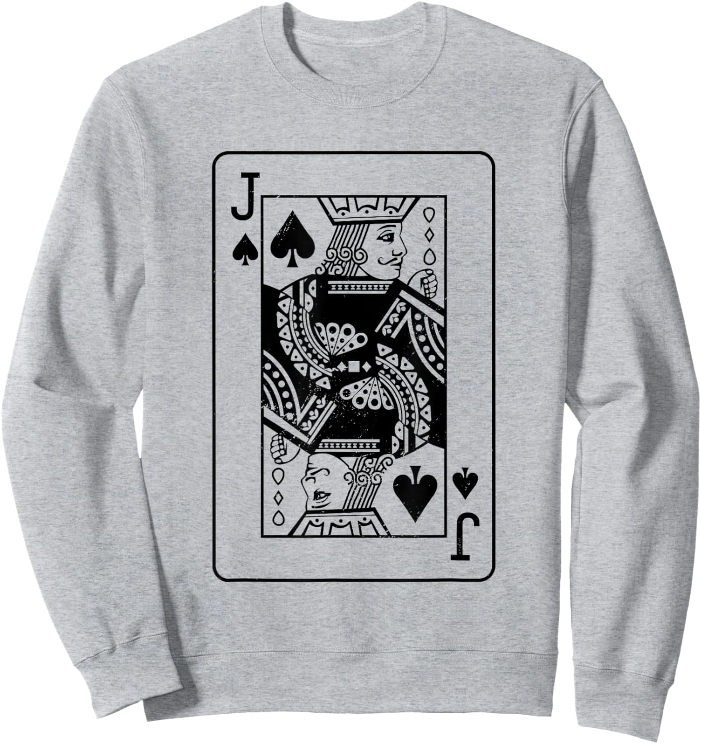 Jack of the Spades Costume Apparel Halloween Deck of Cards Sweatshirt - Sweatshirt | Ash