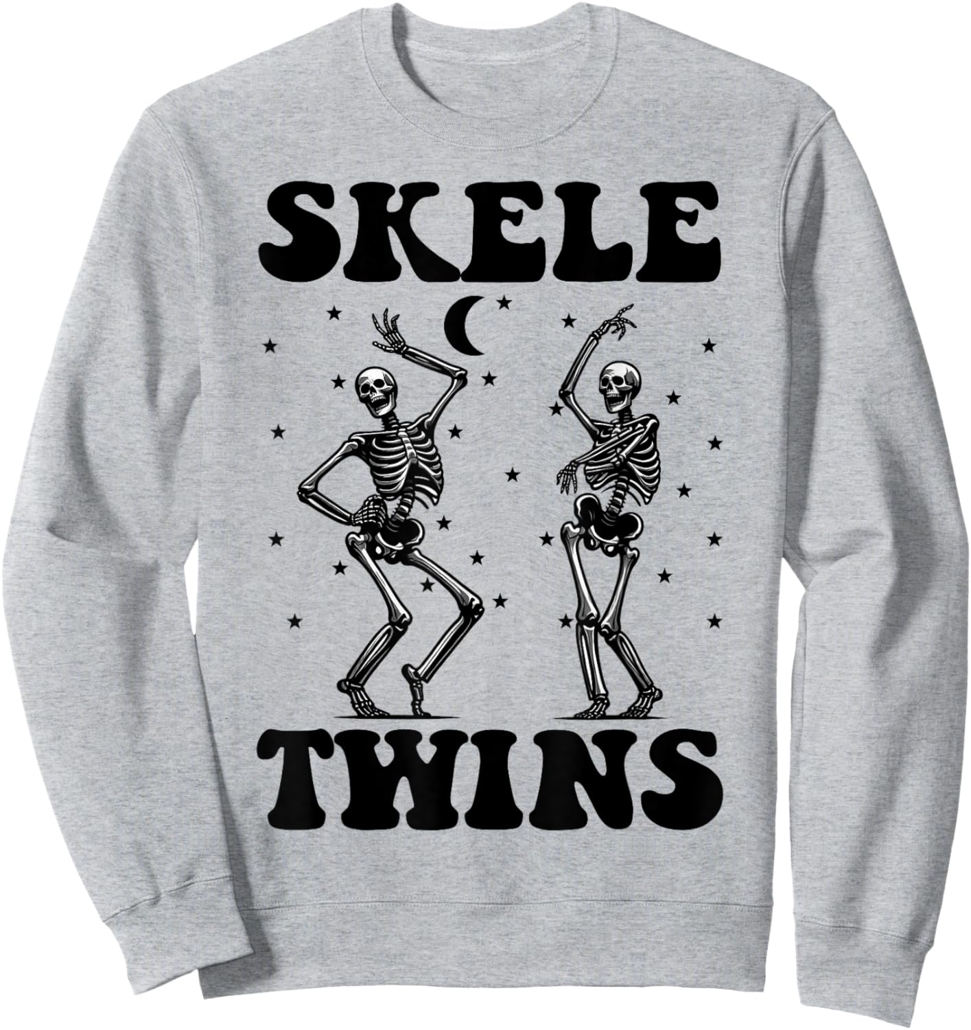 Twins Halloween Matching Skeletwins Funny Dancing Skeletons Sweatshirt - Sweatshirt | Ash