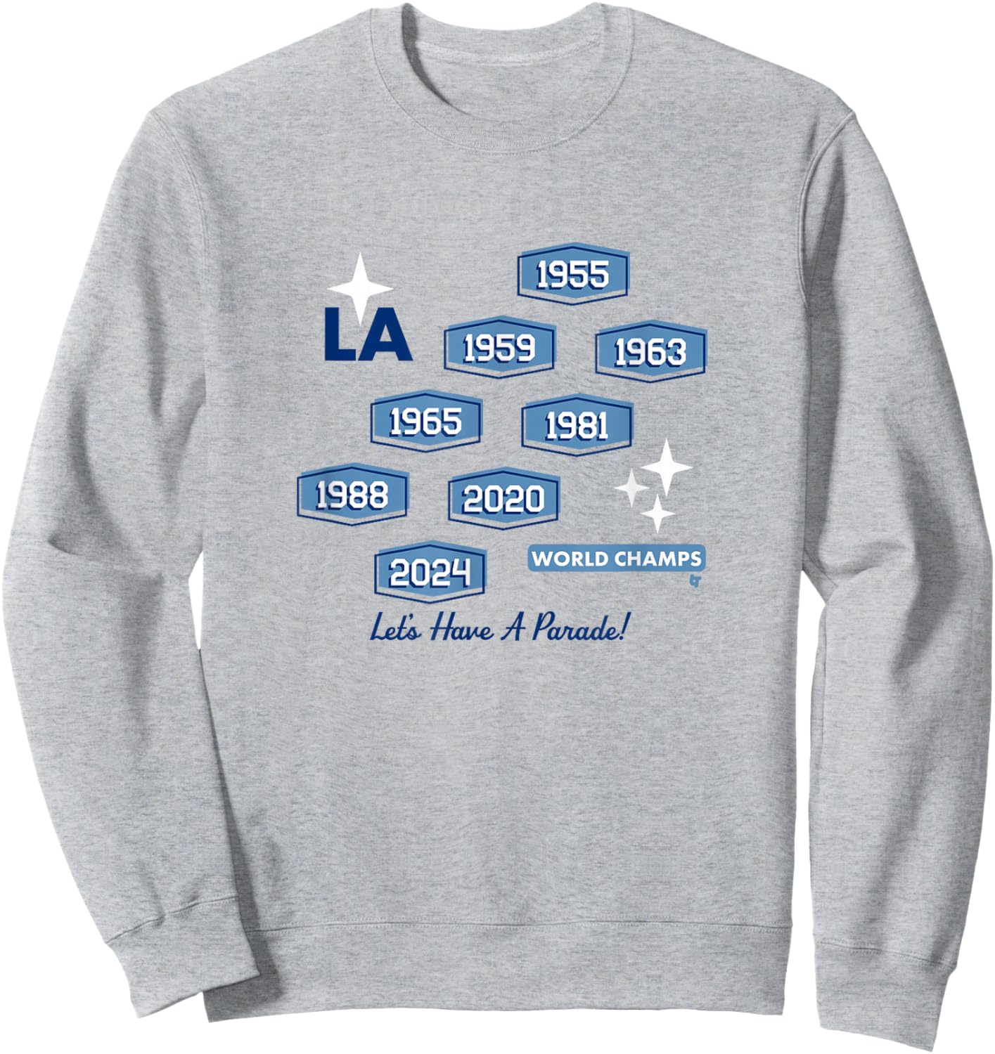 8-Time World Champs - Los Angeles Baseball Sweatshirt - Sweatshirt | Ash