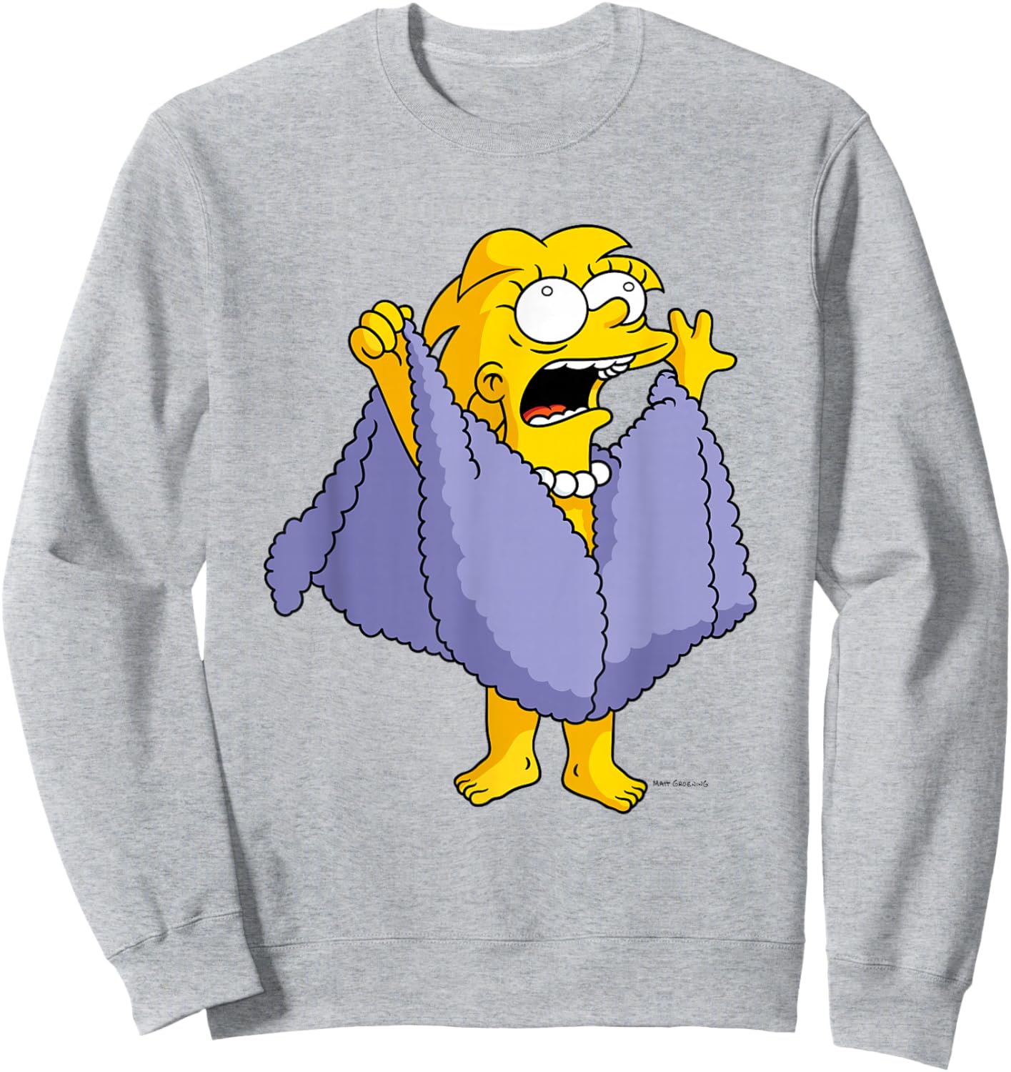 The Simpsons Iconic I Am Lizard Queen Big Chest Portrait Sweatshirt - Sweatshirt | Ash