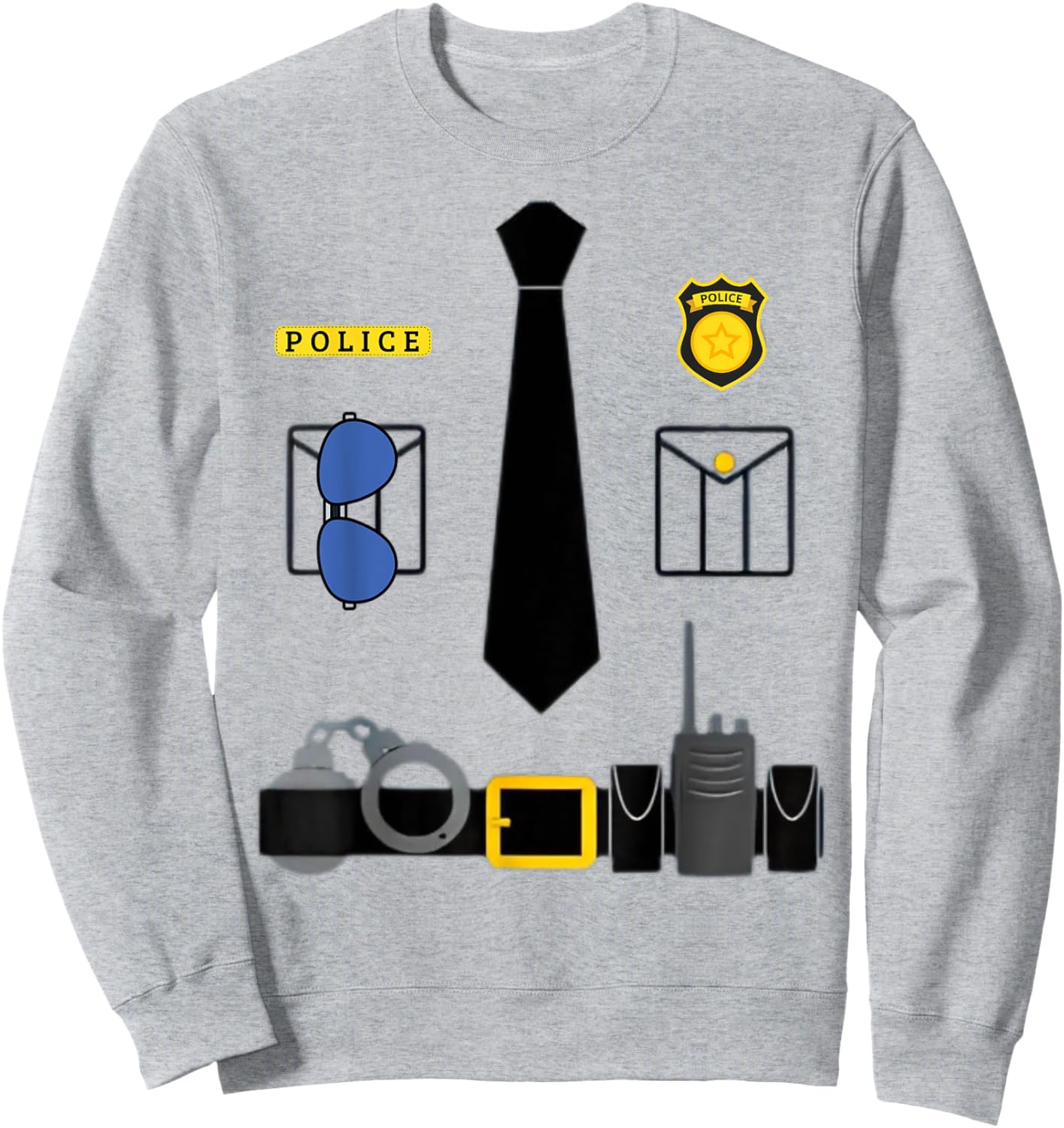 Halloween Policeman Costume Halloween Police Officer Costume Sweatshirt - Sweatshirt | Ash