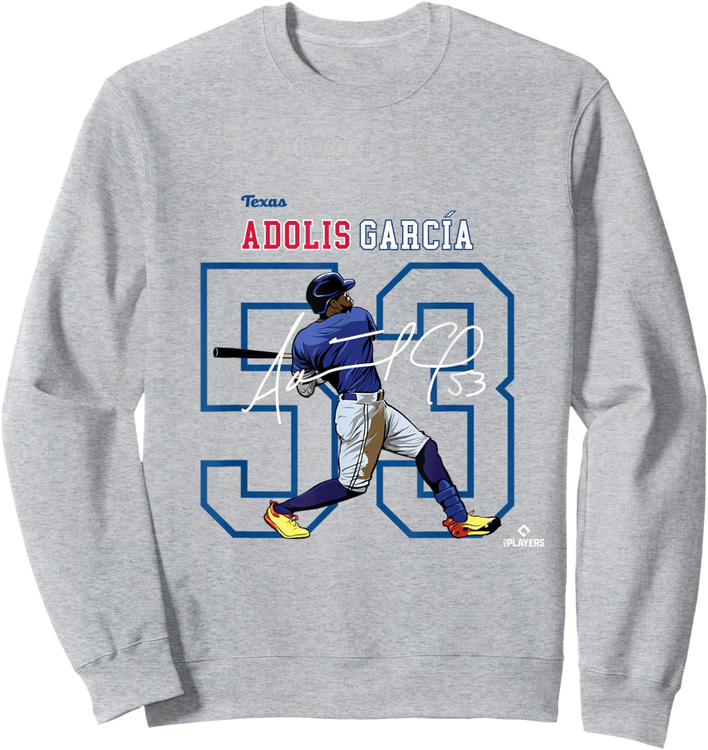 License Champs Adolis Garcia | Texas Baseball Players | MLBAGA3004 Sweatshirt - Sweatshirt | Ash