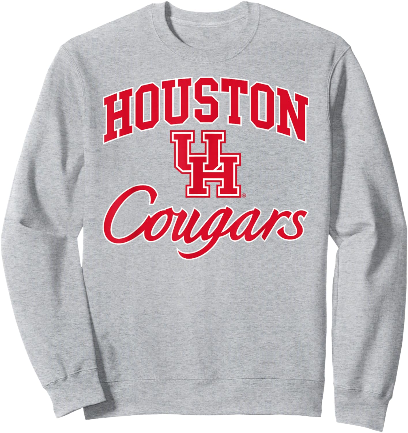University of Houston | Houston Blue Collection Arch Script Sweatshirt - Sweatshirt | Ash