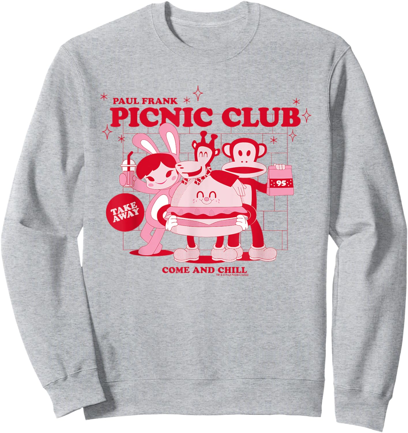 Paul Frank Diner Picnic Club Takeaway Julius Monkey & Co Sweatshirt - Sweatshirt | Ash