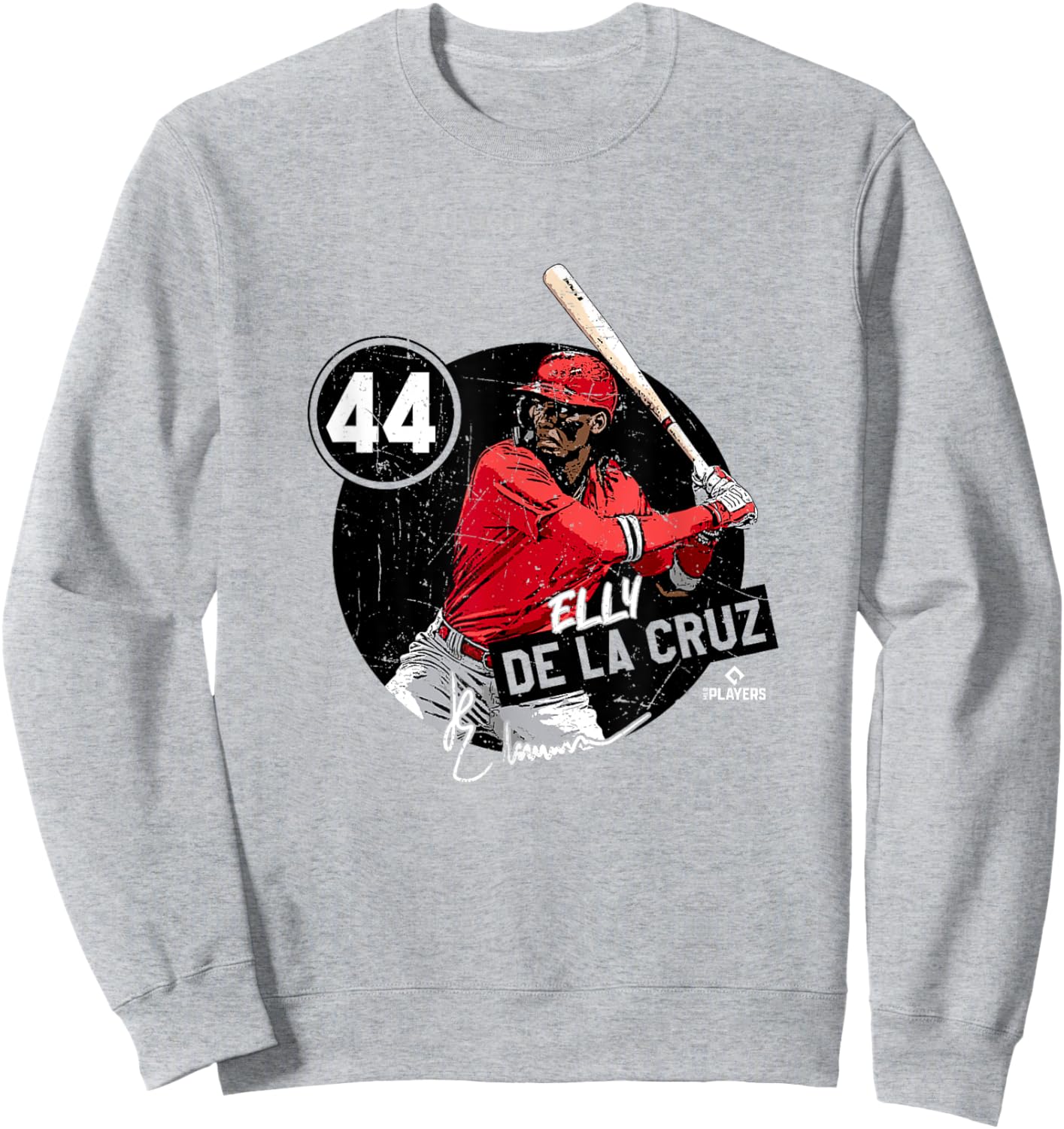 Elly De La Cruz | Cincinnati MLBPA - Red, Small, -Adult, Short Sleeve, Classic Fit, Polyester, Letter Print, Game Theme Sweatshirt - Sweatshirt | Ash