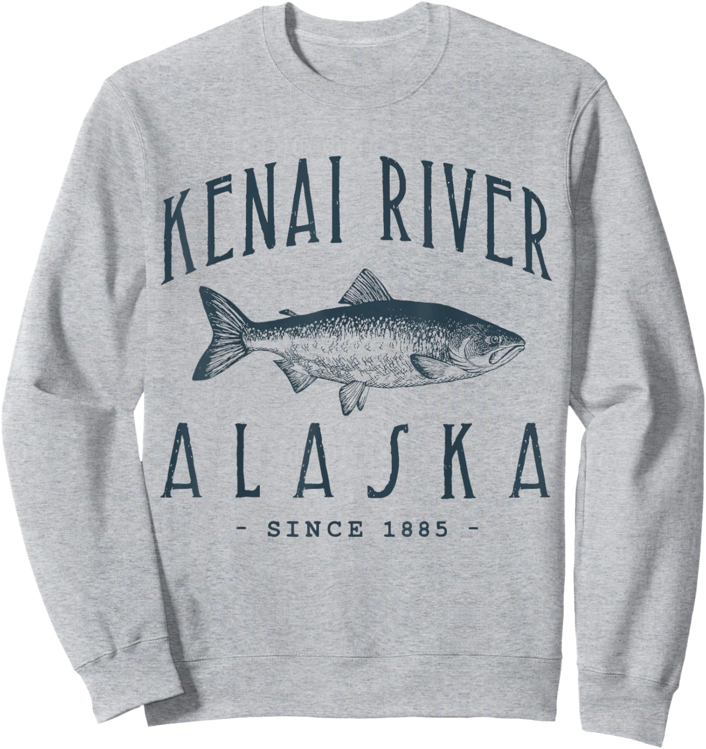 KENAI RIVER ALASKA, a Fishing Retro Design Sweatshirt - Sweatshirt | Ash