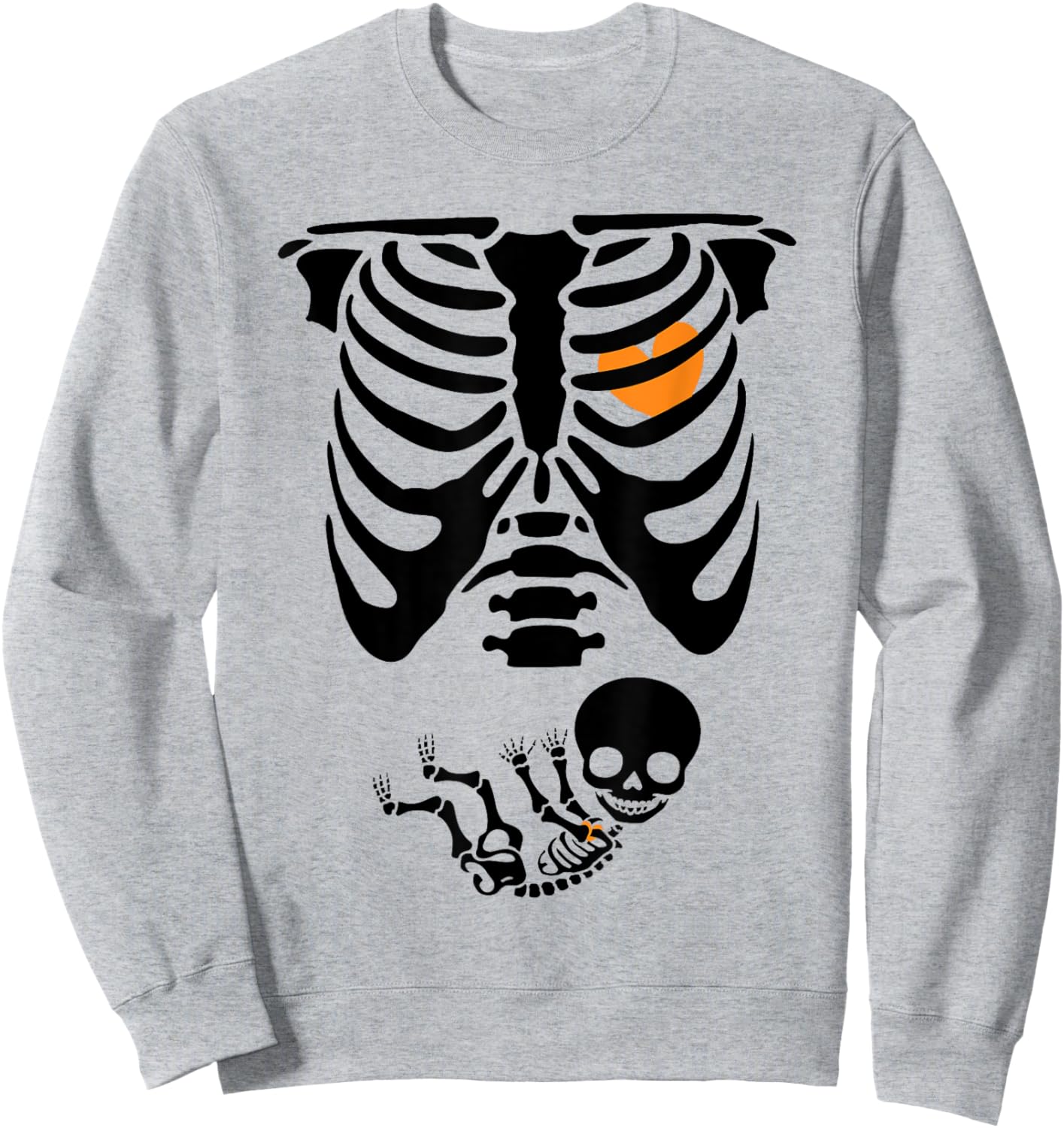 Skeleton Pregnancy Halloween Spooky Mom To Be Baby Reveal Sweatshirt - Sweatshirt | Ash