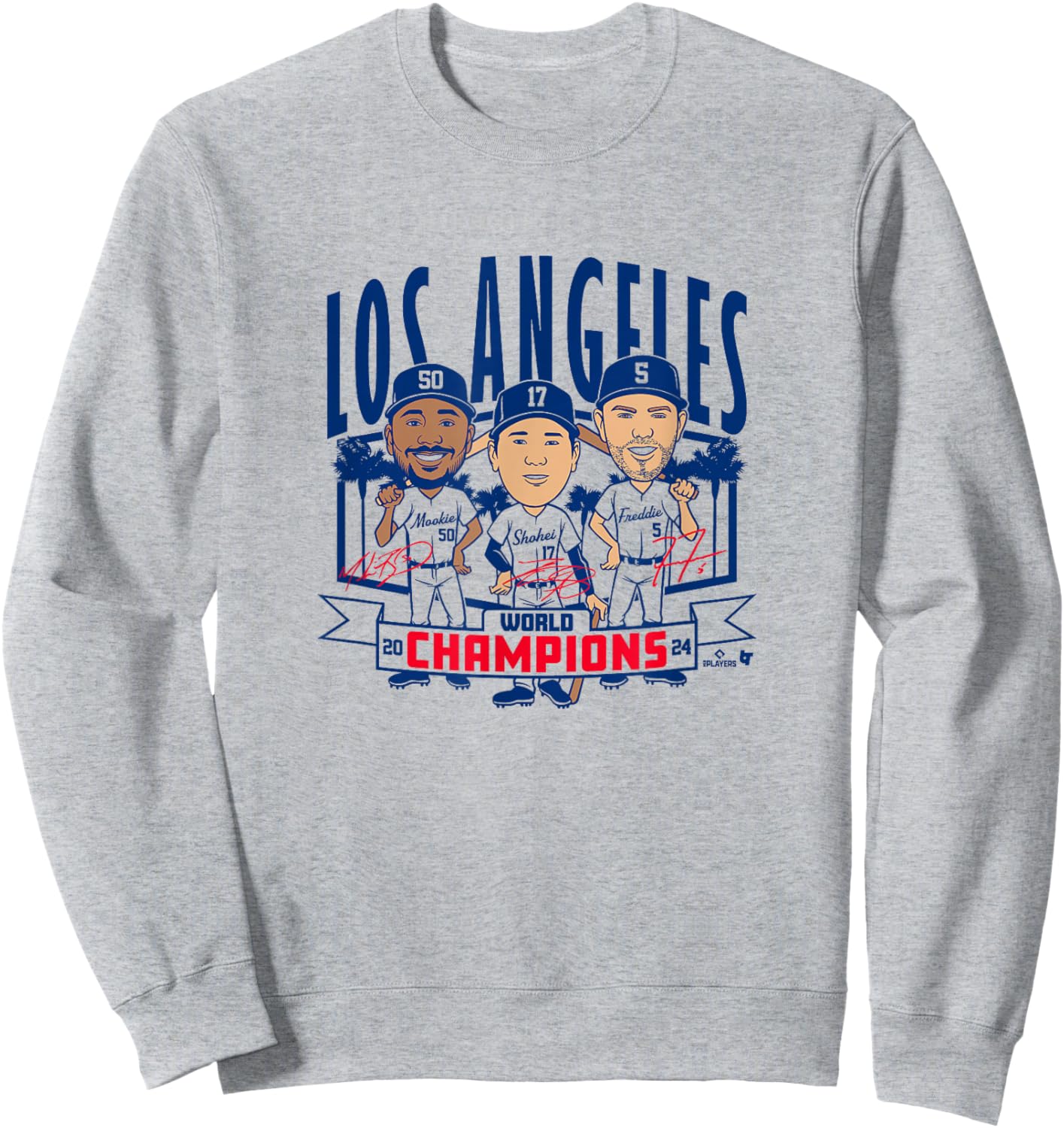World Champions Caricatures - Los Angeles Baseball Sweatshirt - Sweatshirt | Ash