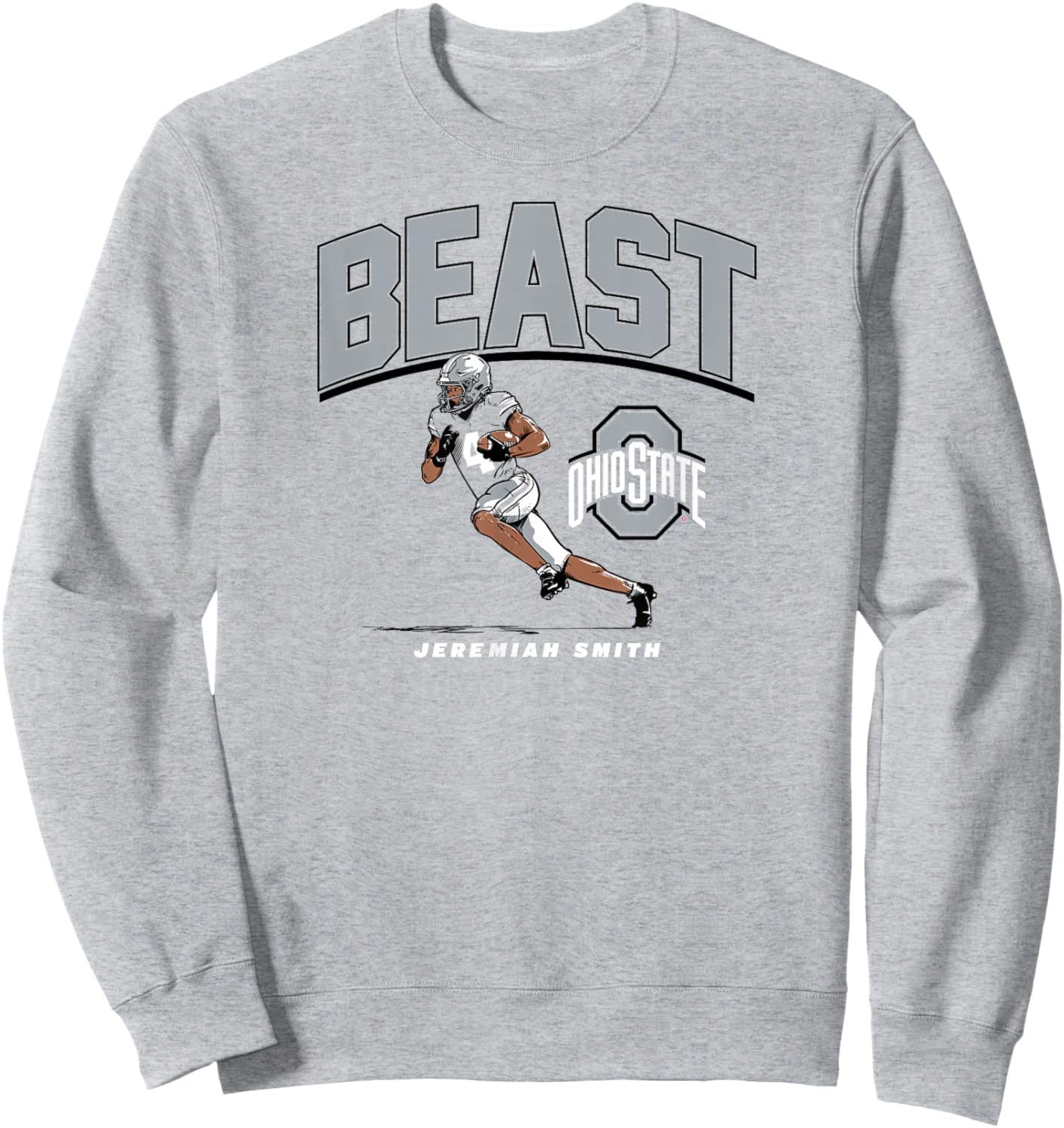 Jeremiah Smith - Beast (Red) - Ohio State Football Sweatshirt - Sweatshirt | Ash