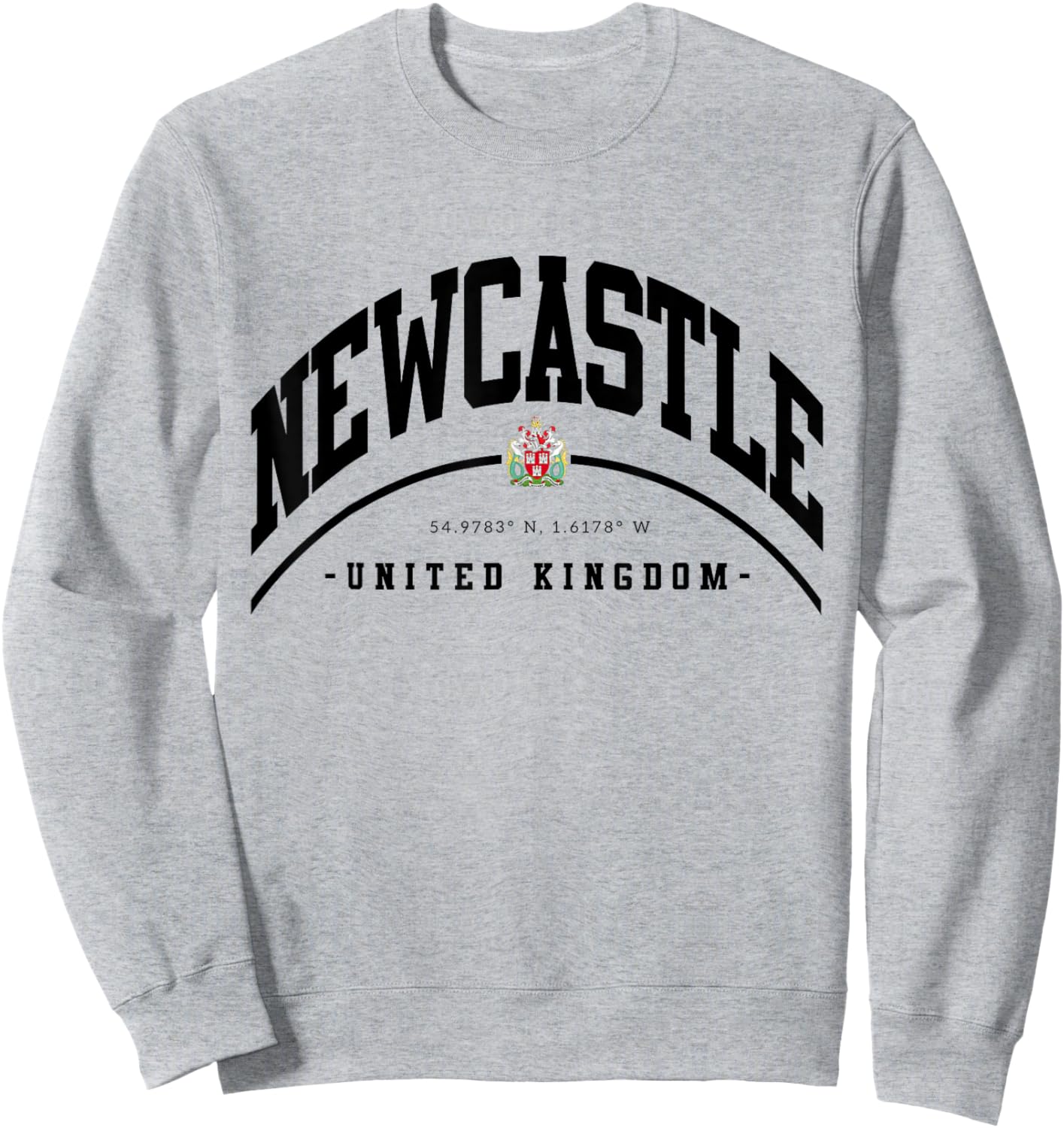 Newcastle United Football Club, White, Small, Short Sleeve, Classic, Casual, Letter Print, , Pull On Sweatshirt - Sweatshirt | Ash