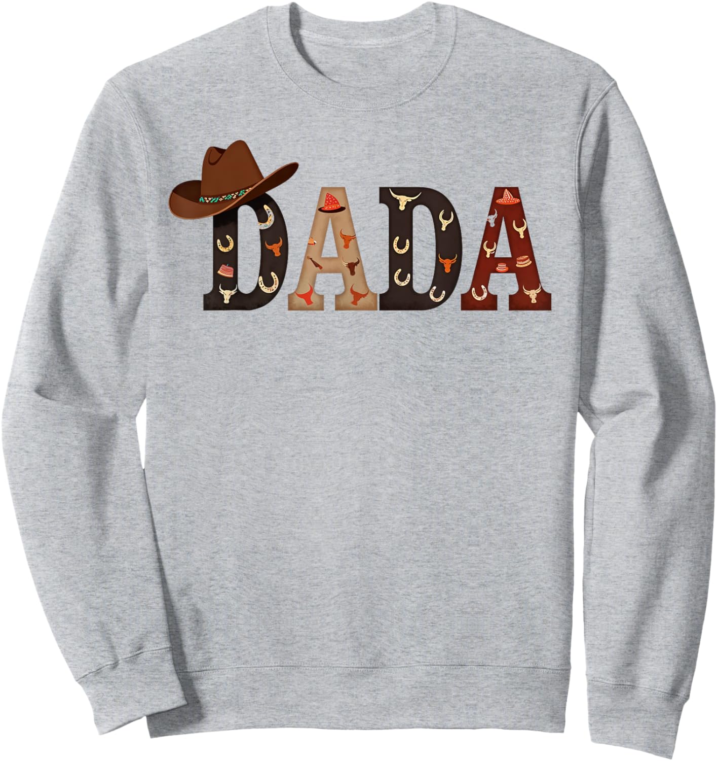 Dad And Mom Birthday Boy Dada Western Rodeo Family Matching Sweatshirt - Sweatshirt | Ash