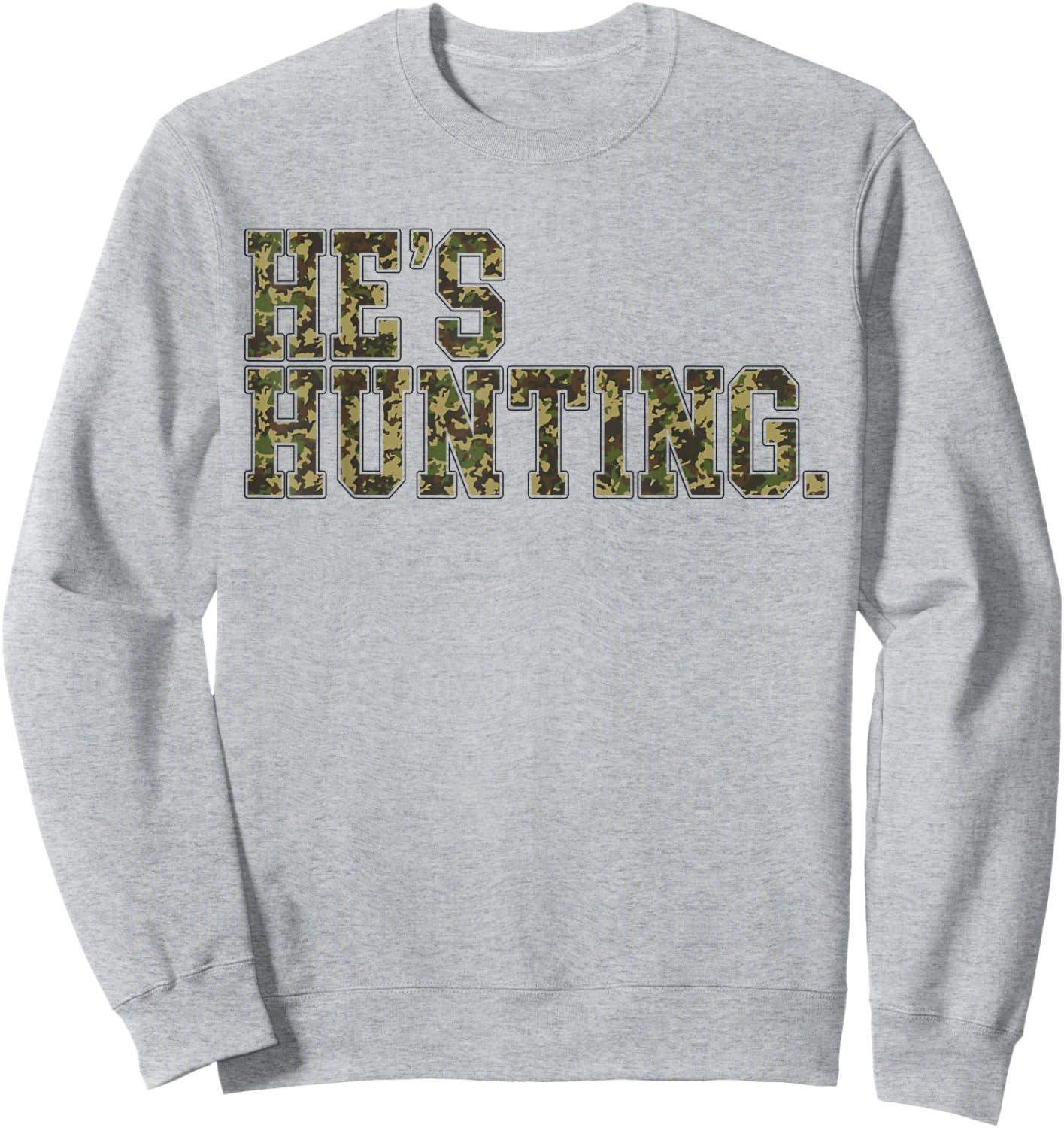 Retro He's Hunting Camo Flag Hunting Season Mom Sweatshirt - Sweatshirt | Ash