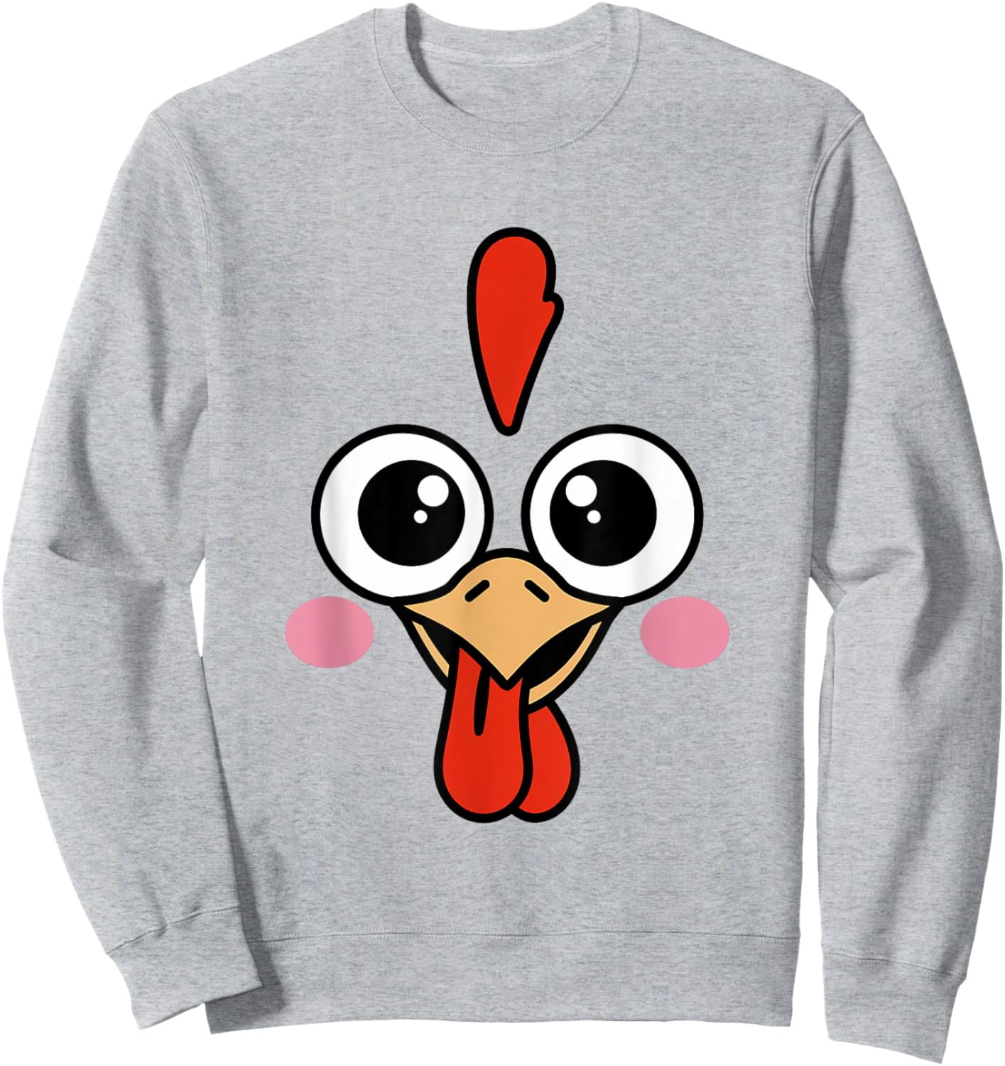 Funny Halloween Chicken Face Costume Sweatshirt - Sweatshirt | Ash