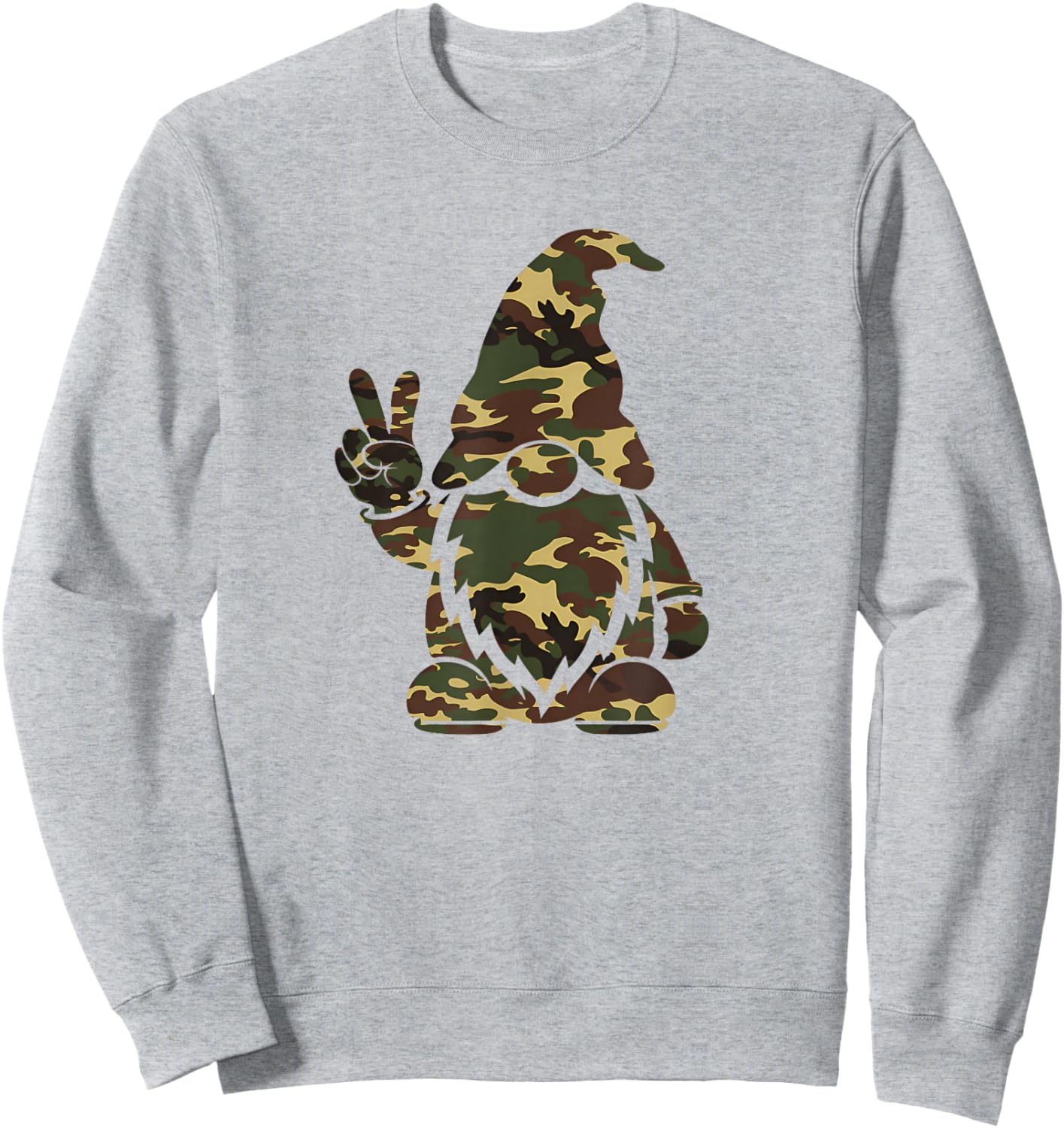 Hello Hunting Season Christmas Camouflage Camo Gnome Lover Sweatshirt - Sweatshirt | Ash
