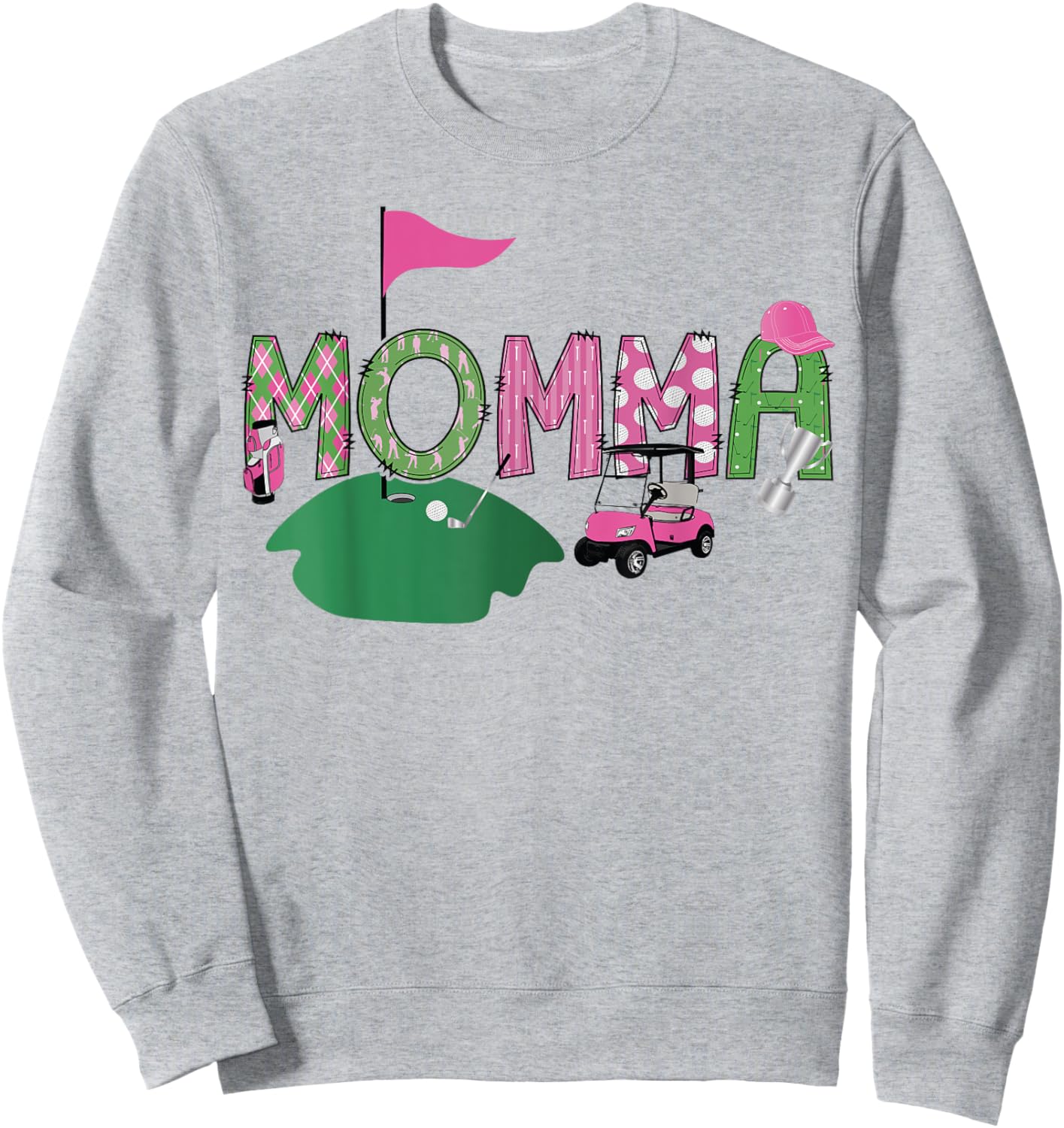 Golf Momma Hole In One Golf 1St Birthday Party Sweatshirt - Sweatshirt | Ash