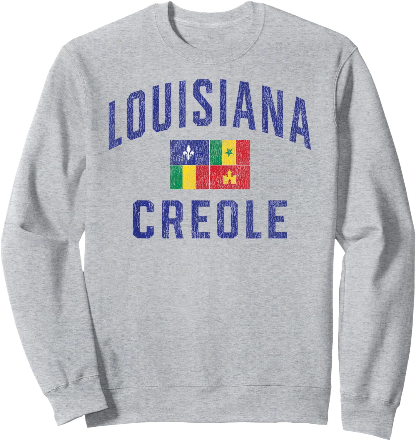 Louisiana Creole Flag Vintage Sweatshirt - Sweatshirt | Ash