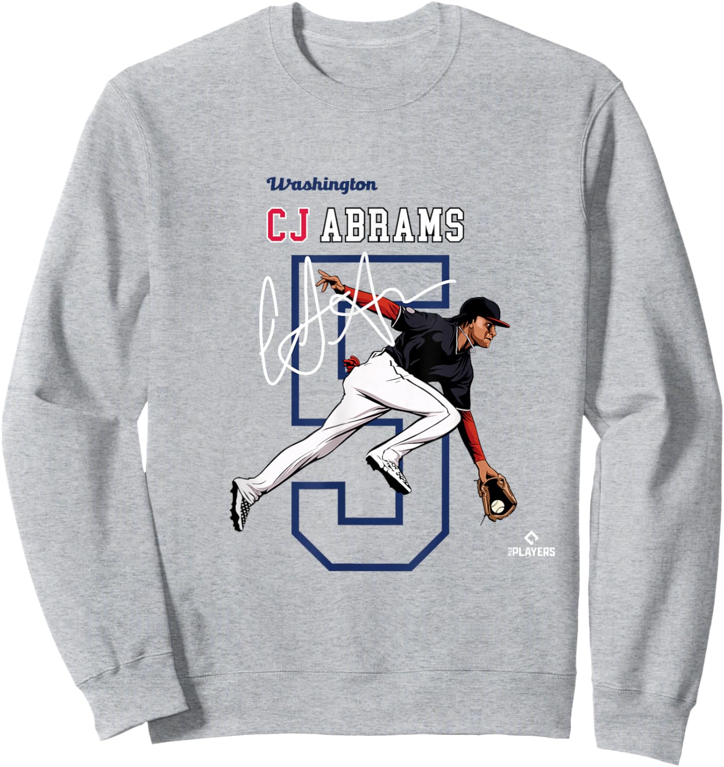 License Champs | Washington Baseball Fans | CJ Abrams MLBCJBRA3004 Sweatshirt - Sweatshirt | Ash