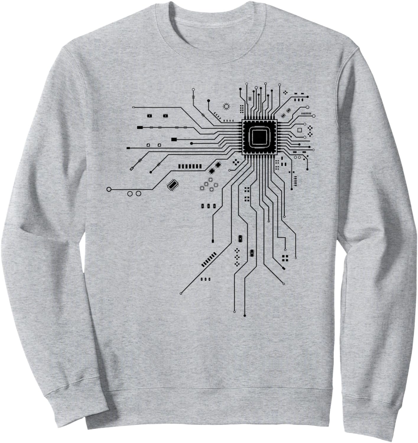 Funny Computer Geek PCB Design CPU Chip Board Sweatshirt - Sweatshirt | Ash