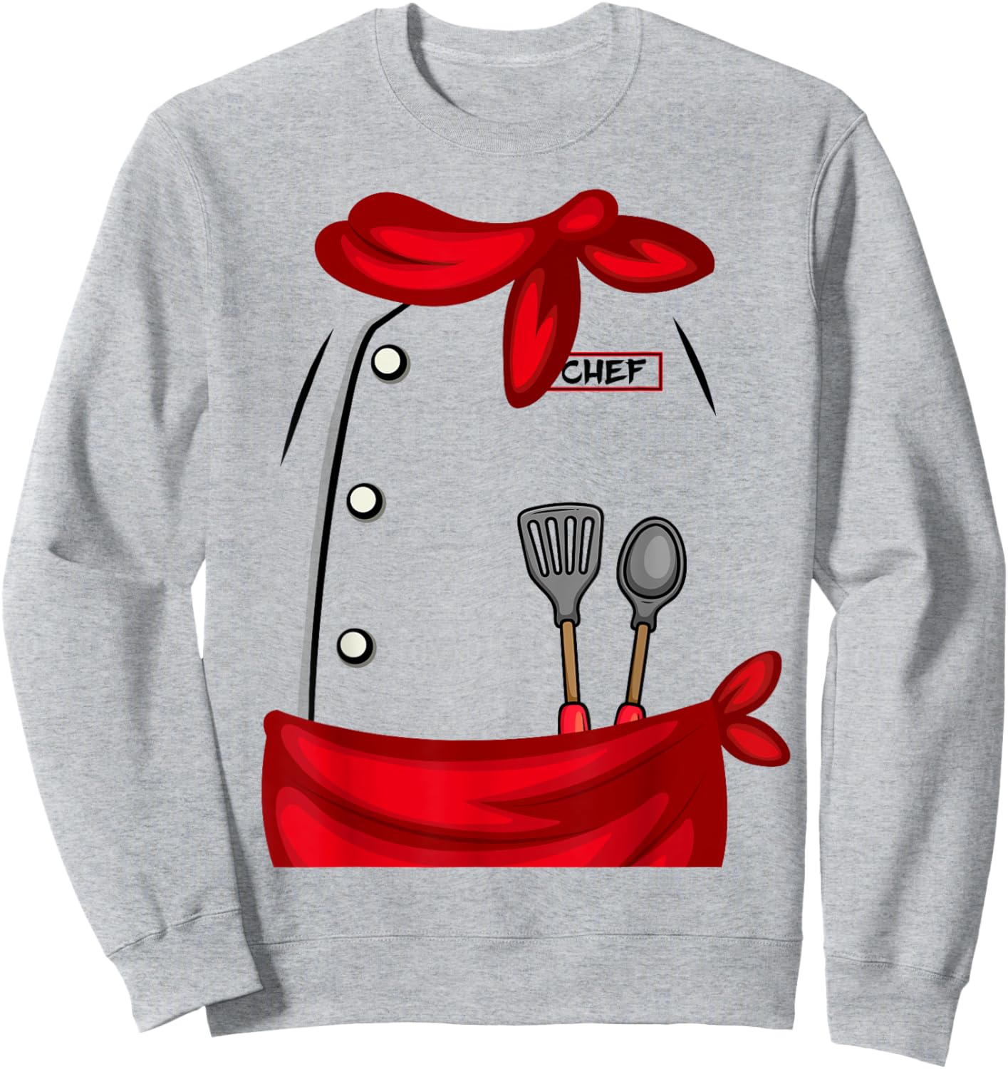 Funny Chef Uniform Cosplay DIY Costume Happy Halloween Day Sweatshirt - Sweatshirt | Ash