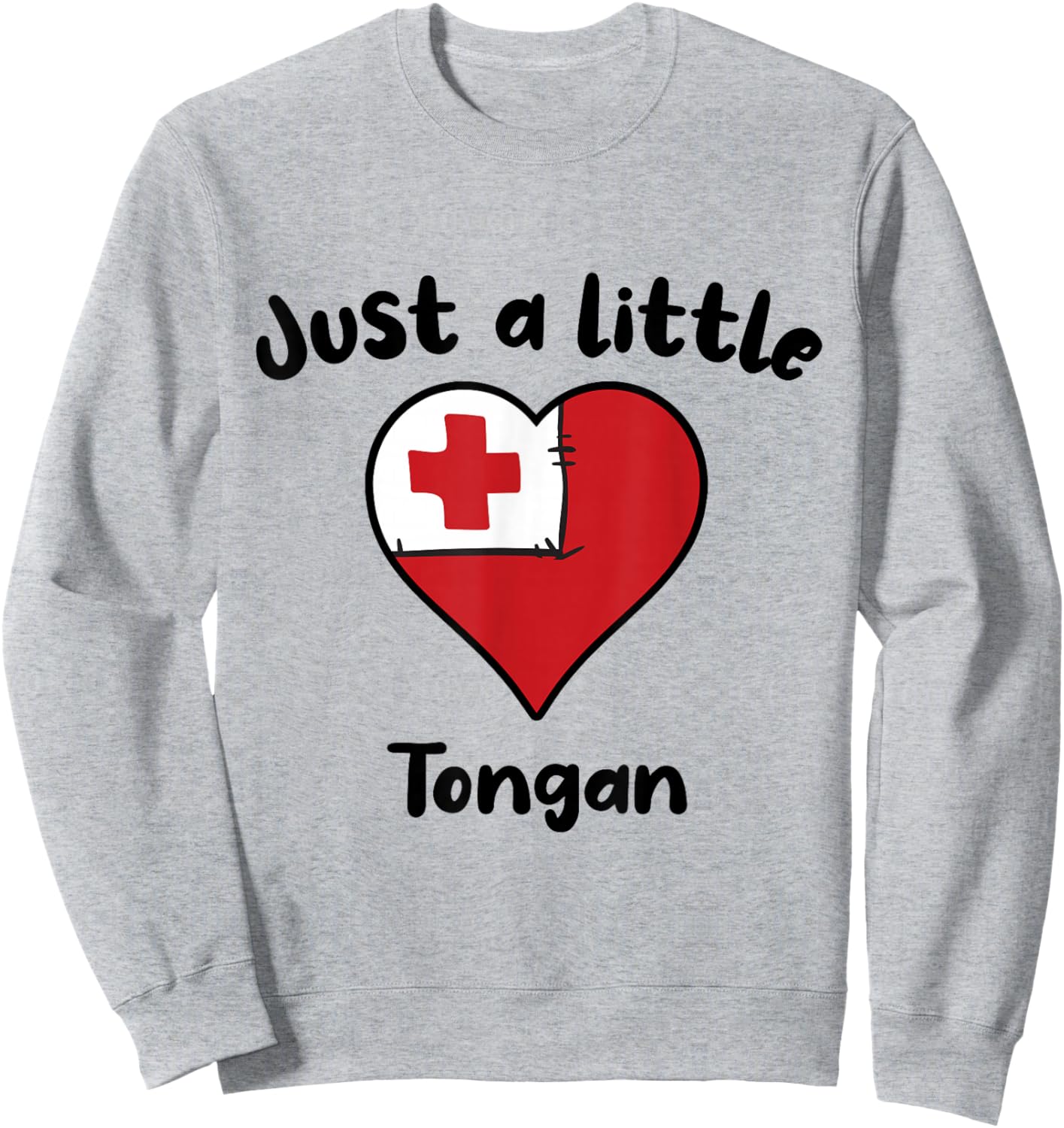 Just A Little Tongan Cute Tonga Flag Heart Sweatshirt - Sweatshirt | Ash