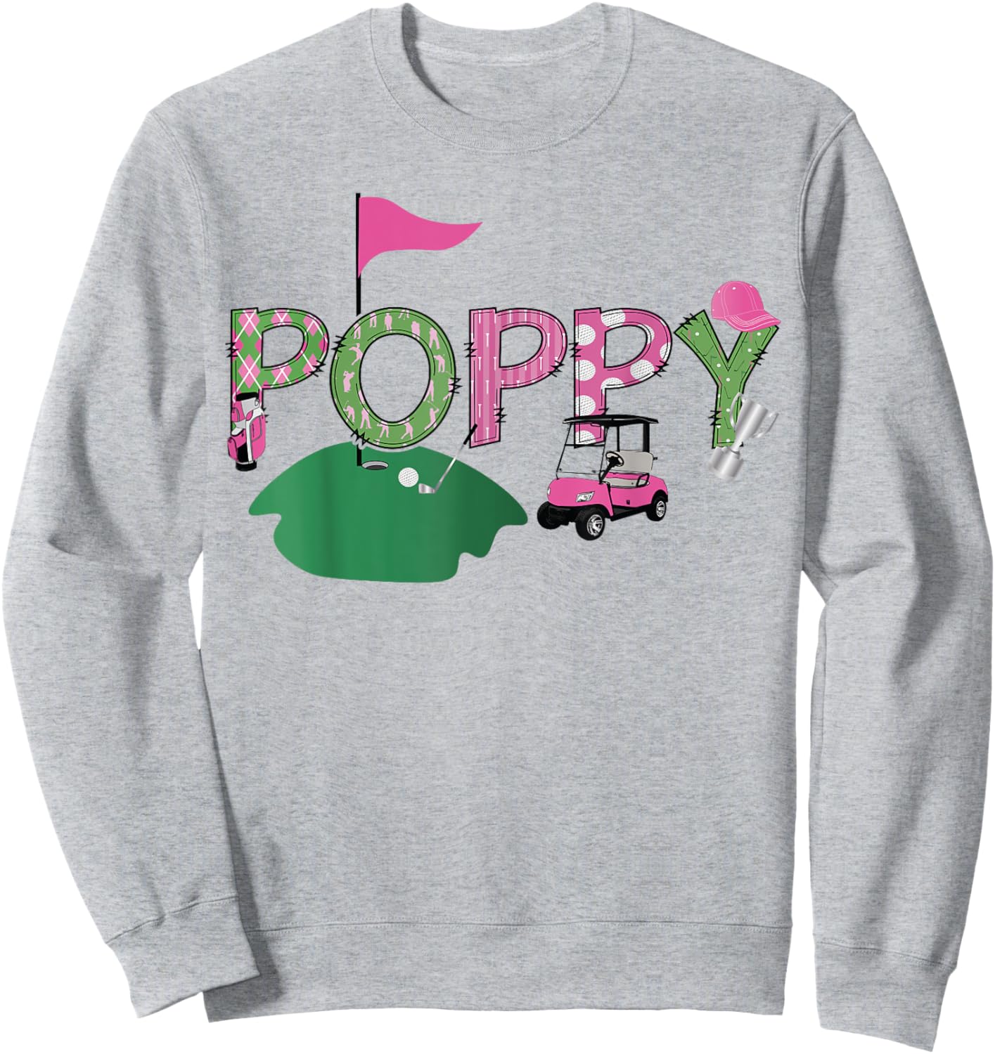 Golf Poppy Hole In One Golf 1St Birthday Party Sweatshirt - Sweatshirt | Ash