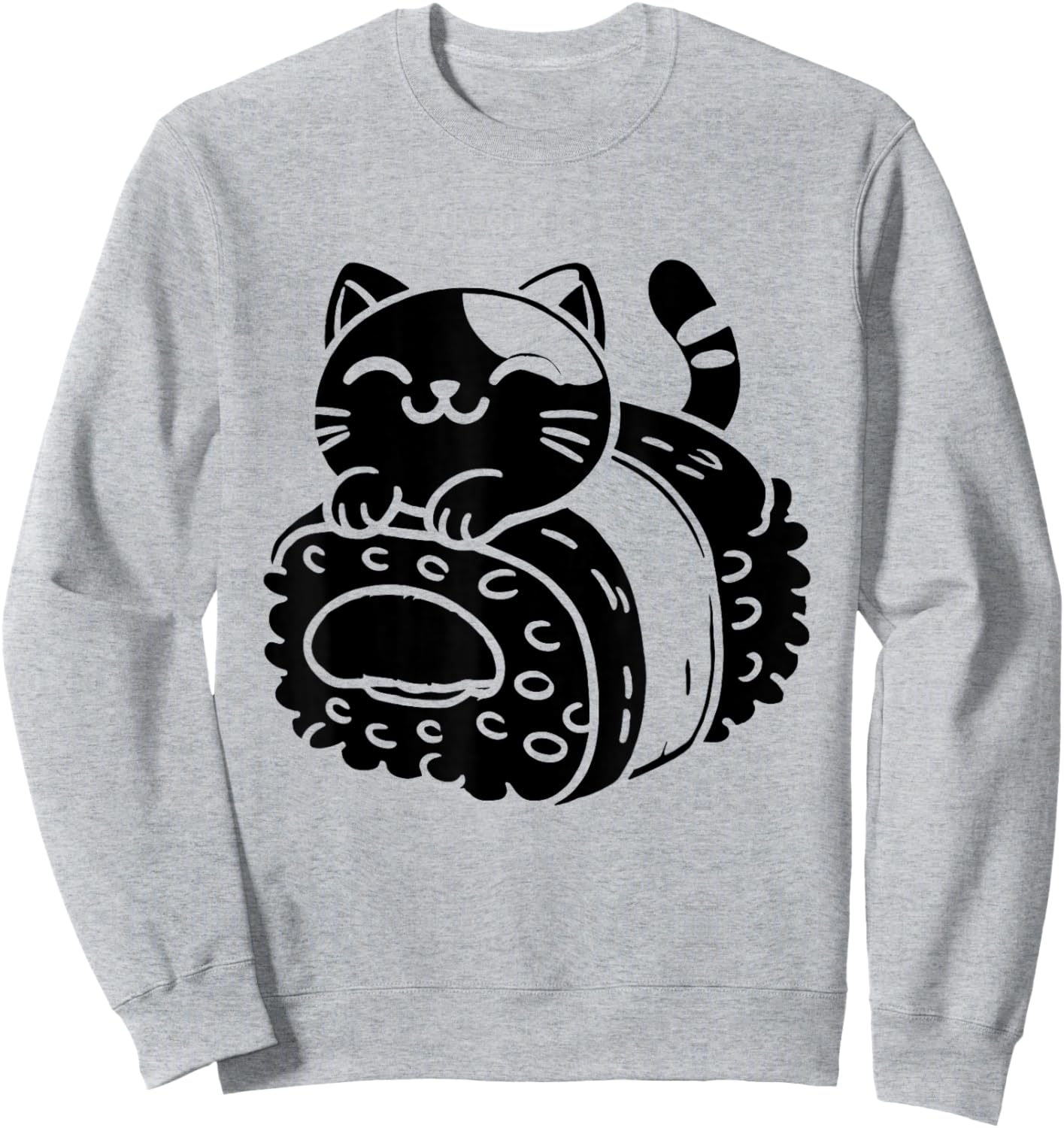 Kawaii Cat Musubi Hawaii Japanese Food Rice Sweatshirt - Sweatshirt | Ash
