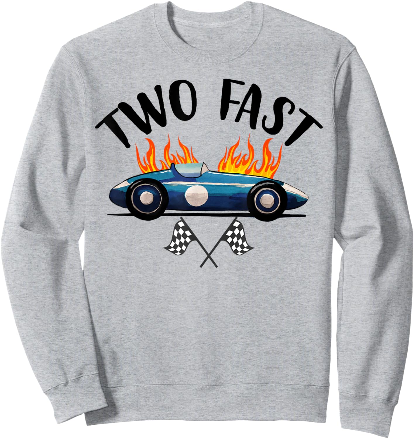 2nd Birthday Two Fast Race Car Second Bday Party Family Sweatshirt - Sweatshirt | Ash