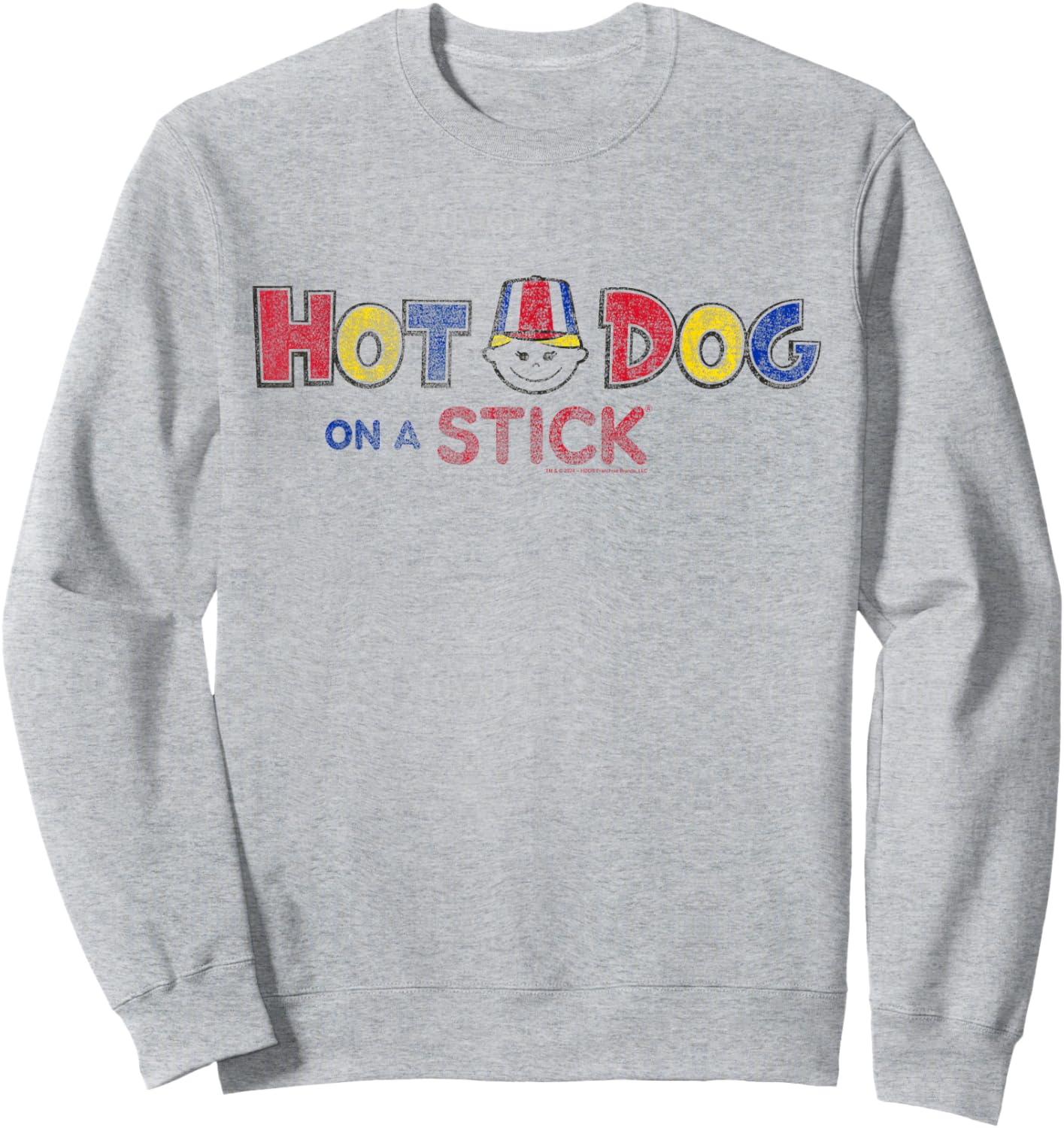 Hot Dog on a Stick Vintage Distressed American Fast Food Sweatshirt - Sweatshirt | Ash