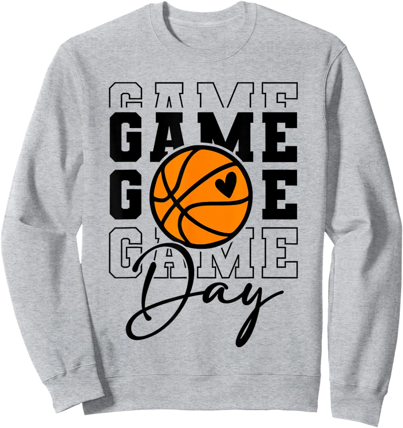 Basketball Game Day Sweatshirt - Sweatshirt | Ash