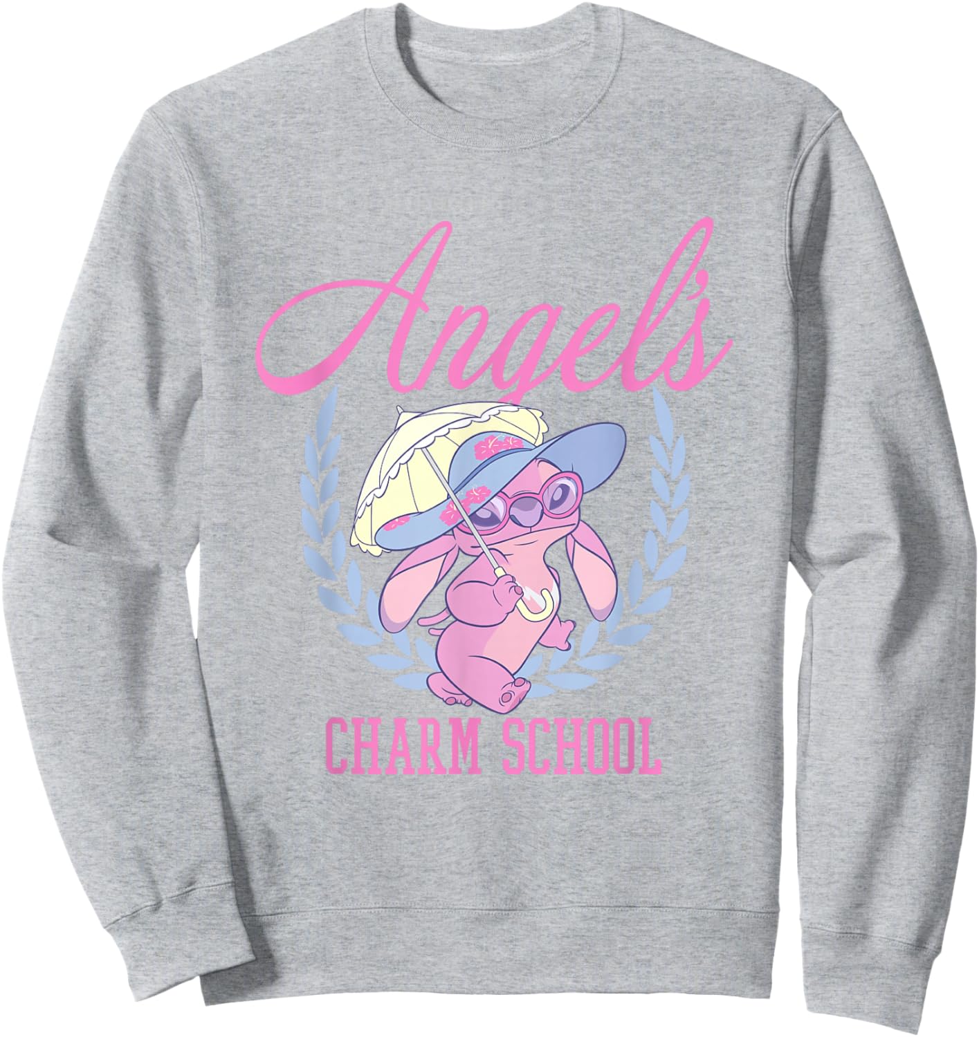 Disney Lilo & Stitch Angel's Charm School Demure College Sweatshirt - Sweatshirt | Ash