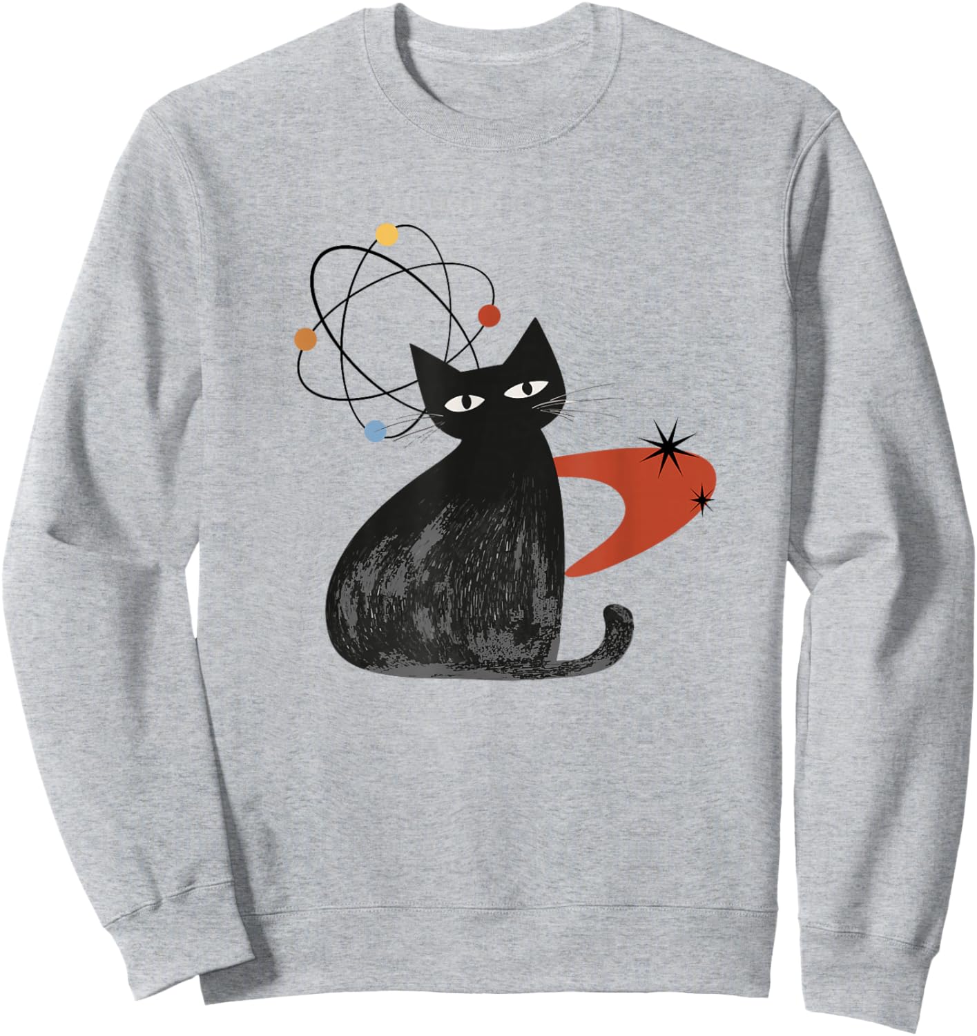 Cat Midcentury Mid Century Retro Atomic Age Space Modern Sweatshirt - Sweatshirt | Ash