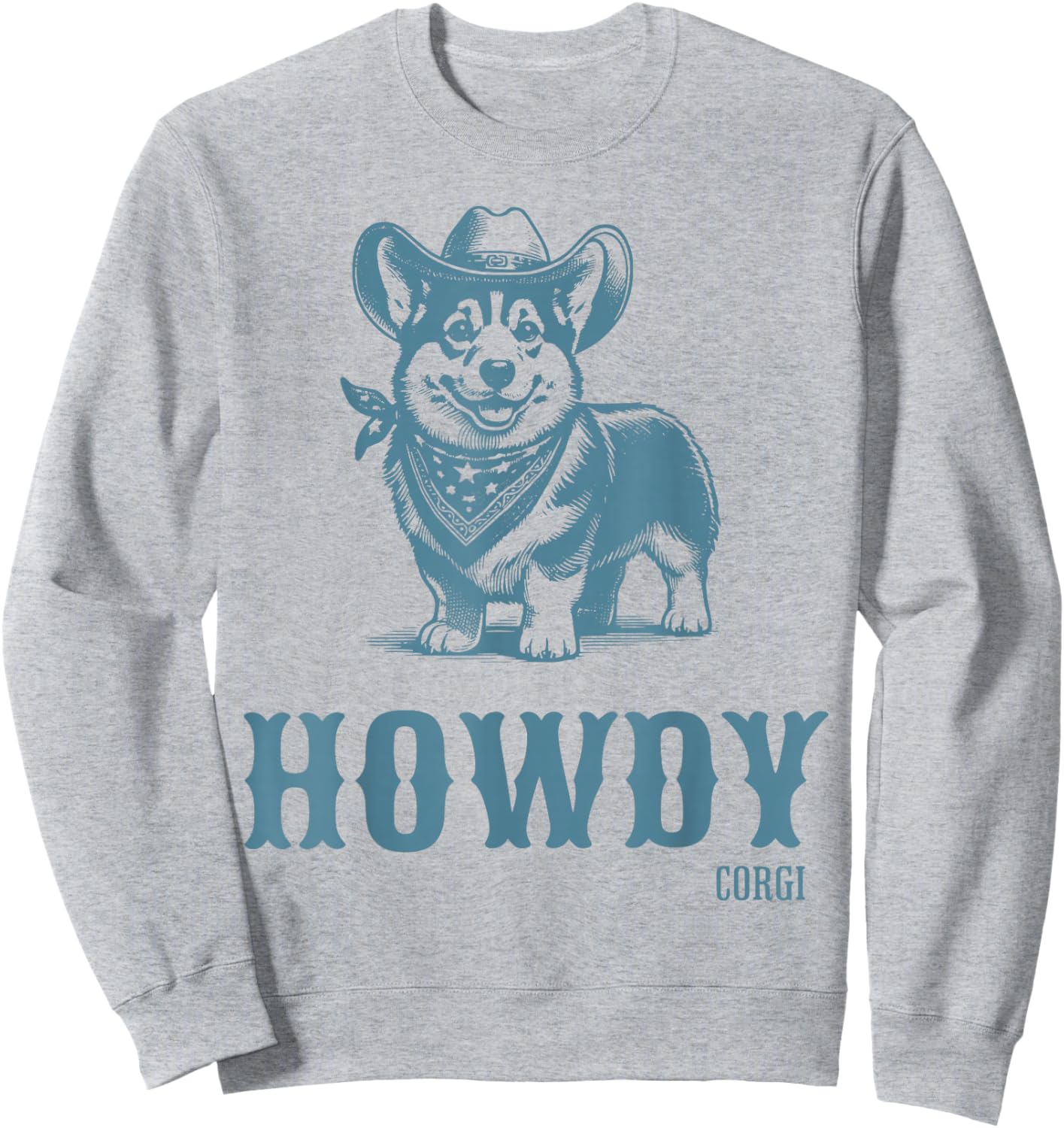 Retro Howdy Corgi Cowboy Western Country Cowboy Cowgirl Sweatshirt - Sweatshirt | Ash