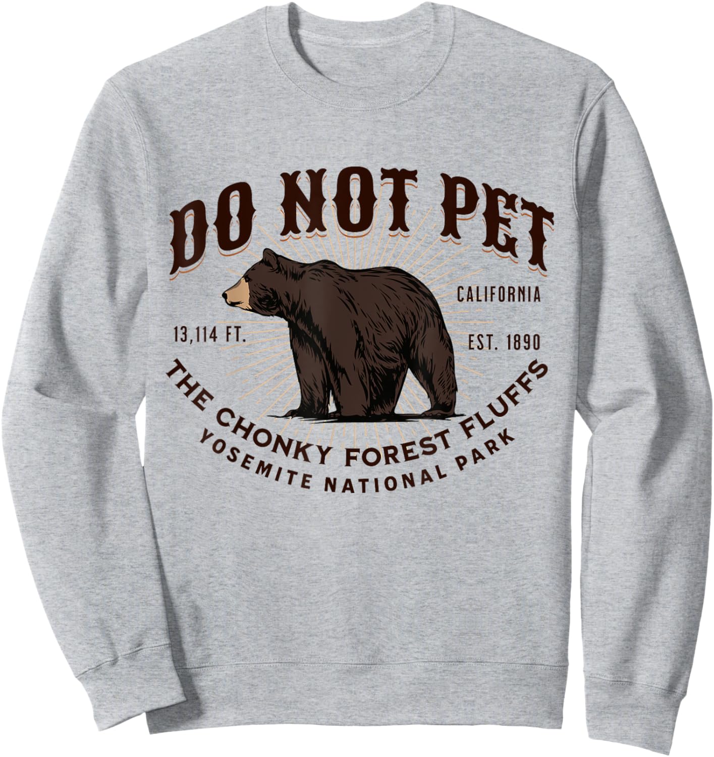 Yosemite National Park Black Bear Funny Souvenir Sweatshirt - Sweatshirt | Ash