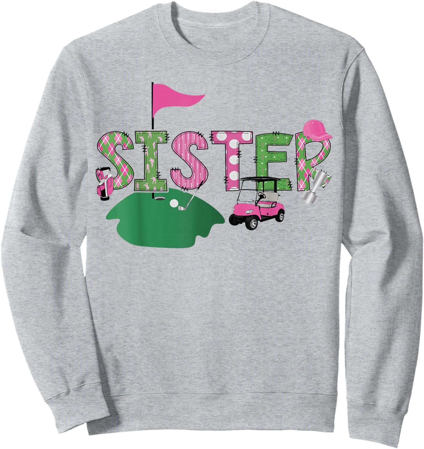 Golf Sister Hole In One Golf 1St Birthday Party Sweatshirt - Sweatshirt | Ash
