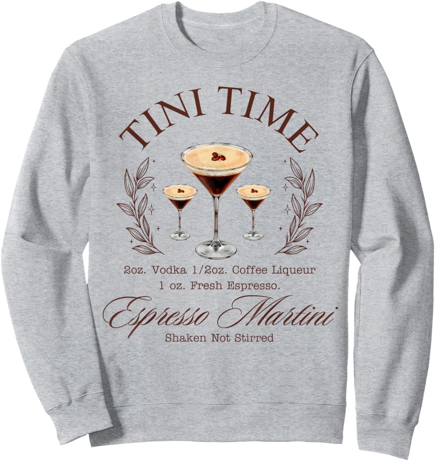 Tini Time Espresso Martini Coffee Cocktail Sweatshirt - Sweatshirt | Ash