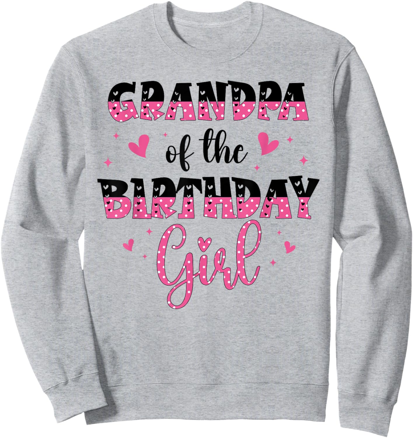 Grandpa of The Birthday Girl Family Matching Bday Party Kids Sweatshirt - Sweatshirt | Ash
