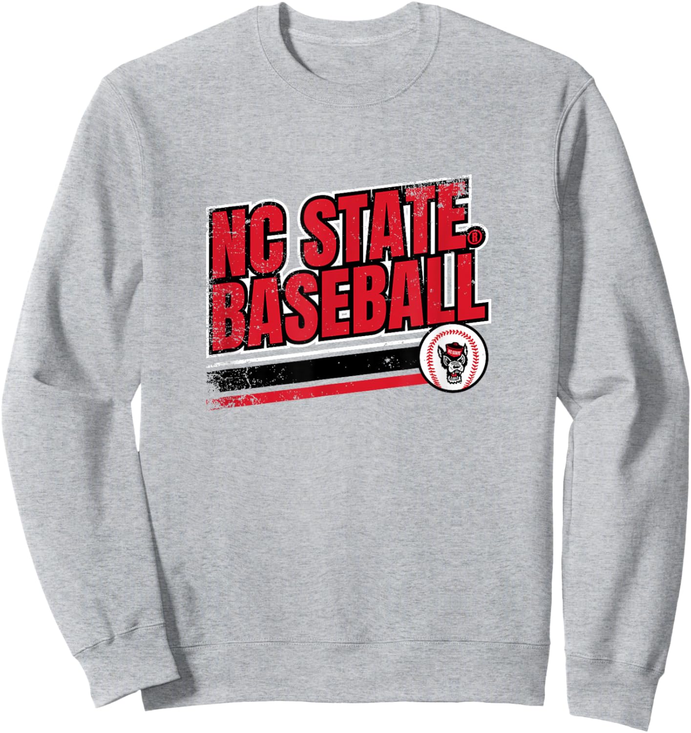 NC State Wolfpack: Retro Baseball Sweatshirt - Sweatshirt | Ash