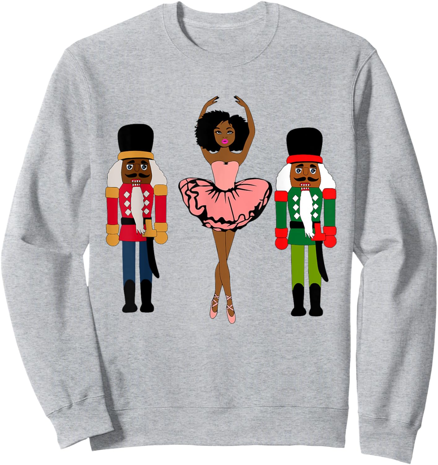 Black Ballerina Christmas Black Nutcracker Xmas African Xmas Sweatshirt - Sweatshirt | Ash