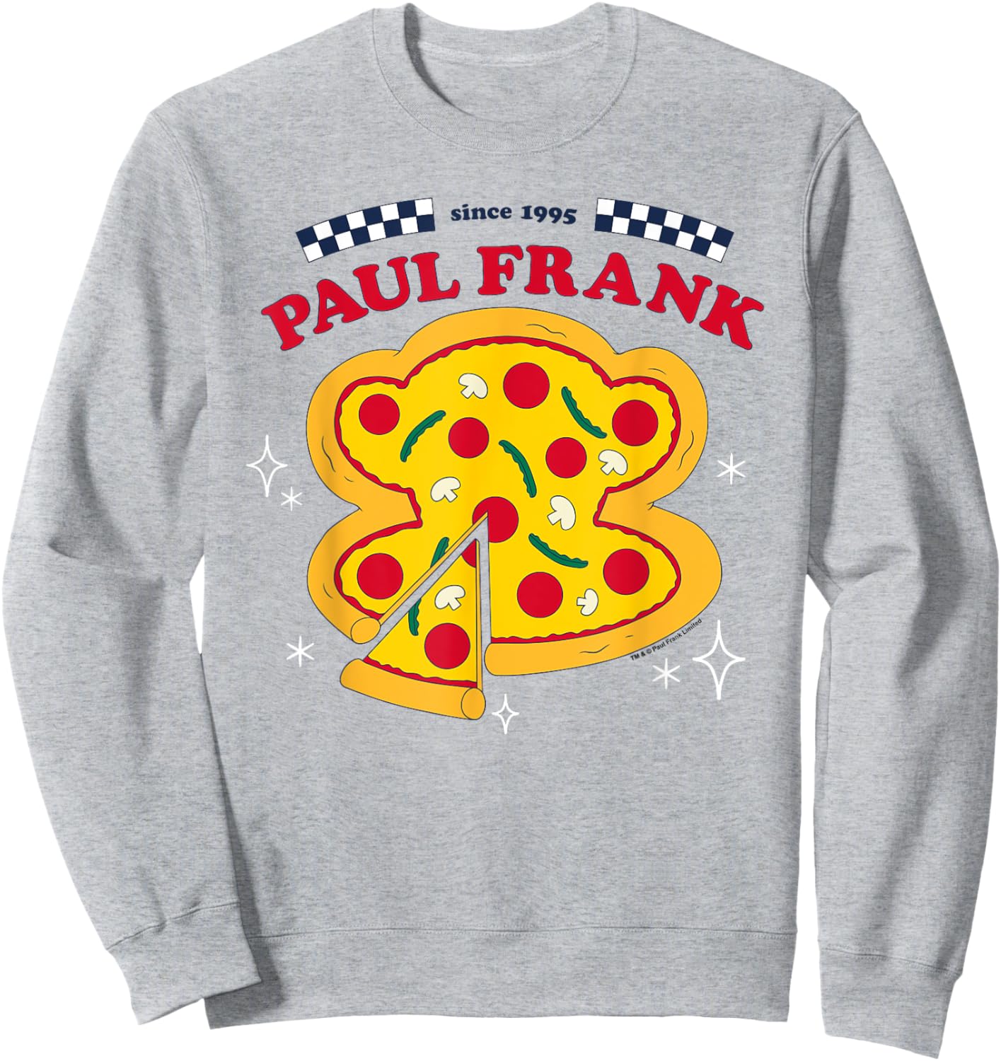 Paul Frank Julius The Monkey Face Pizza Since 1995 Sweatshirt - Sweatshirt | Ash