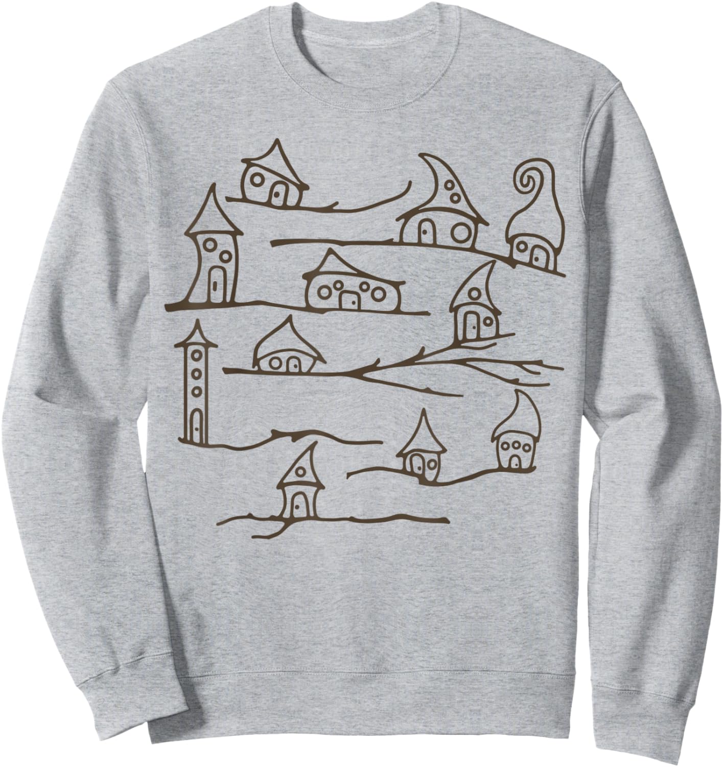 Boho Baby Woodland Fairy Houses Sweatshirt - Sweatshirt | Ash