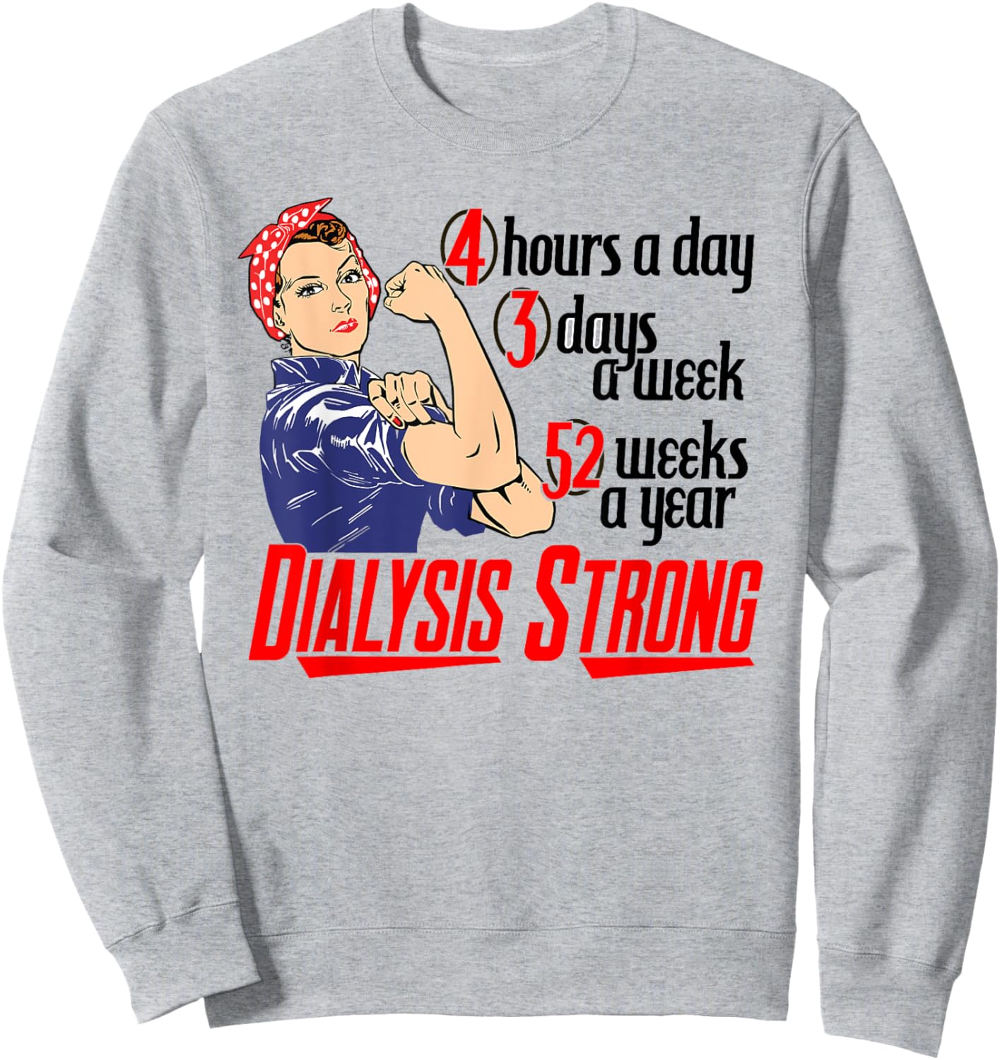 Dialysis Strong a Vintage and Retro Women's Dialysis Patient Sweatshirt - Sweatshirt | Ash