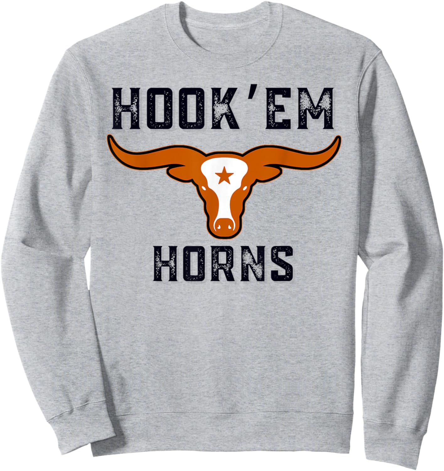 Hook'em Horns Bull from Tex and Burnt orange Sweatshirt - Sweatshirt | Ash